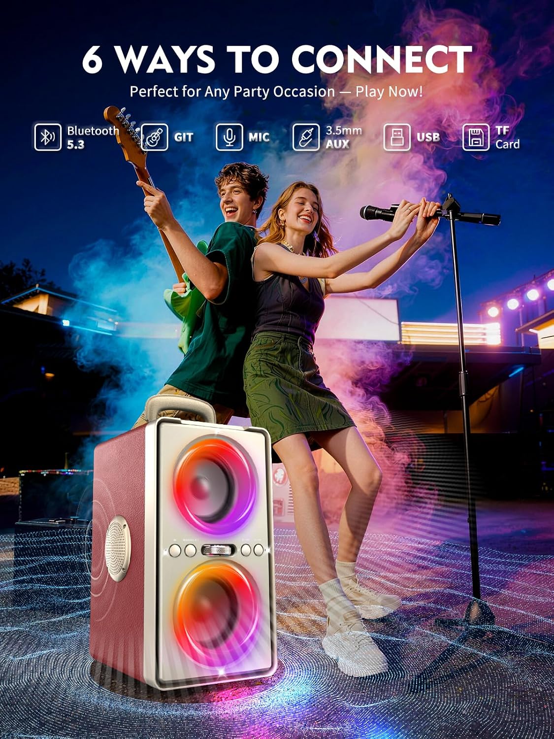 PARLANTE BLUETOOTH YIER 240W ROJO - 4