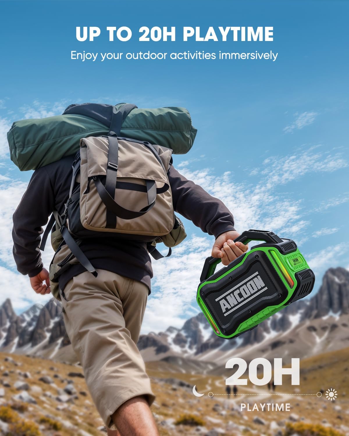 PARLANTE PORTÁTIL ANCOON BLUETOOTH 80W IPX6 VERDE - 5