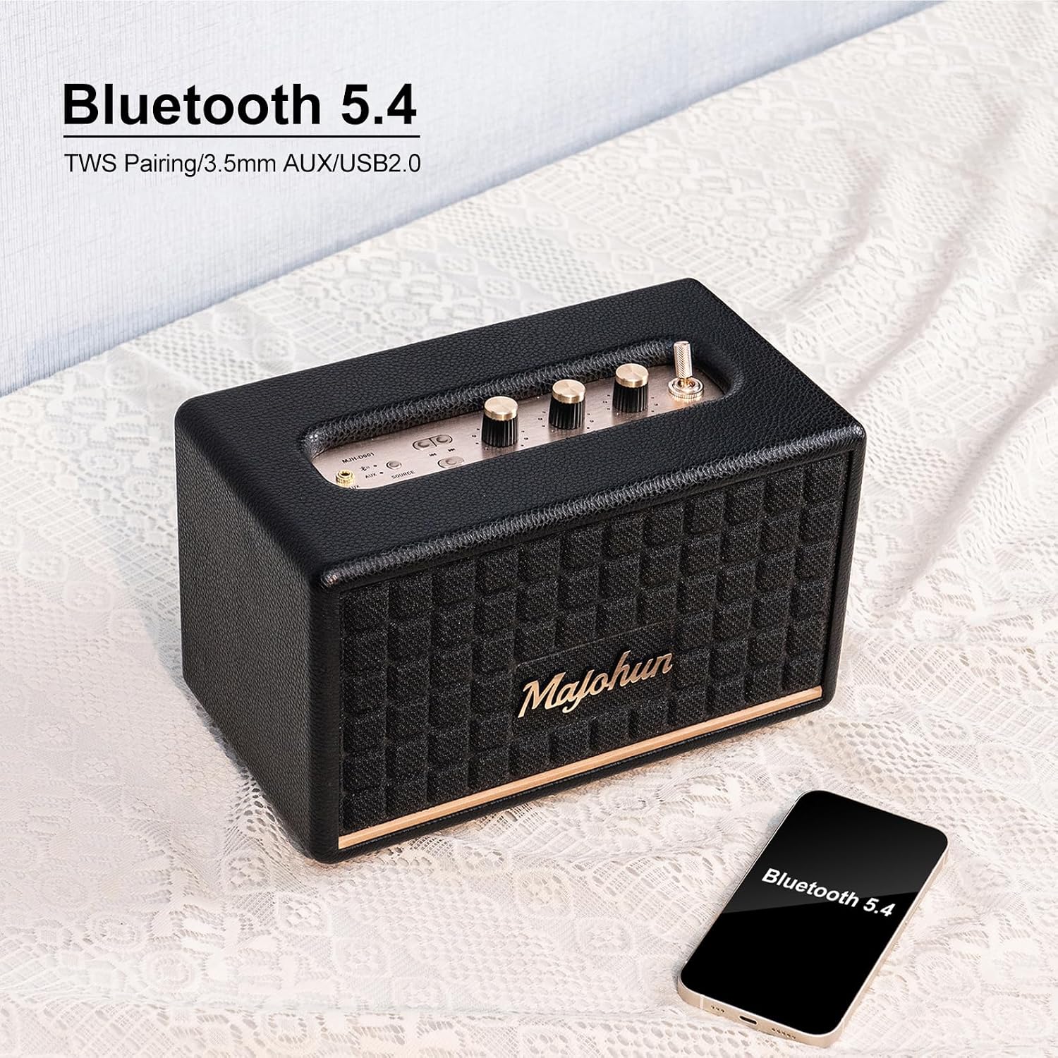 PARLANTE BLUETOOTH MAJOHUN VINTAGE 100W PICO NEGRO - 3