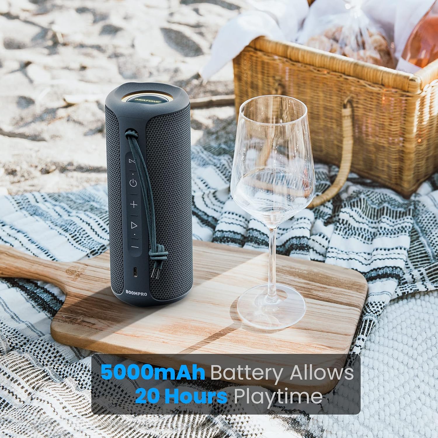 PARLANTE BLUETOOTH MIATONE BOOMPRO 36W AZUL - 3