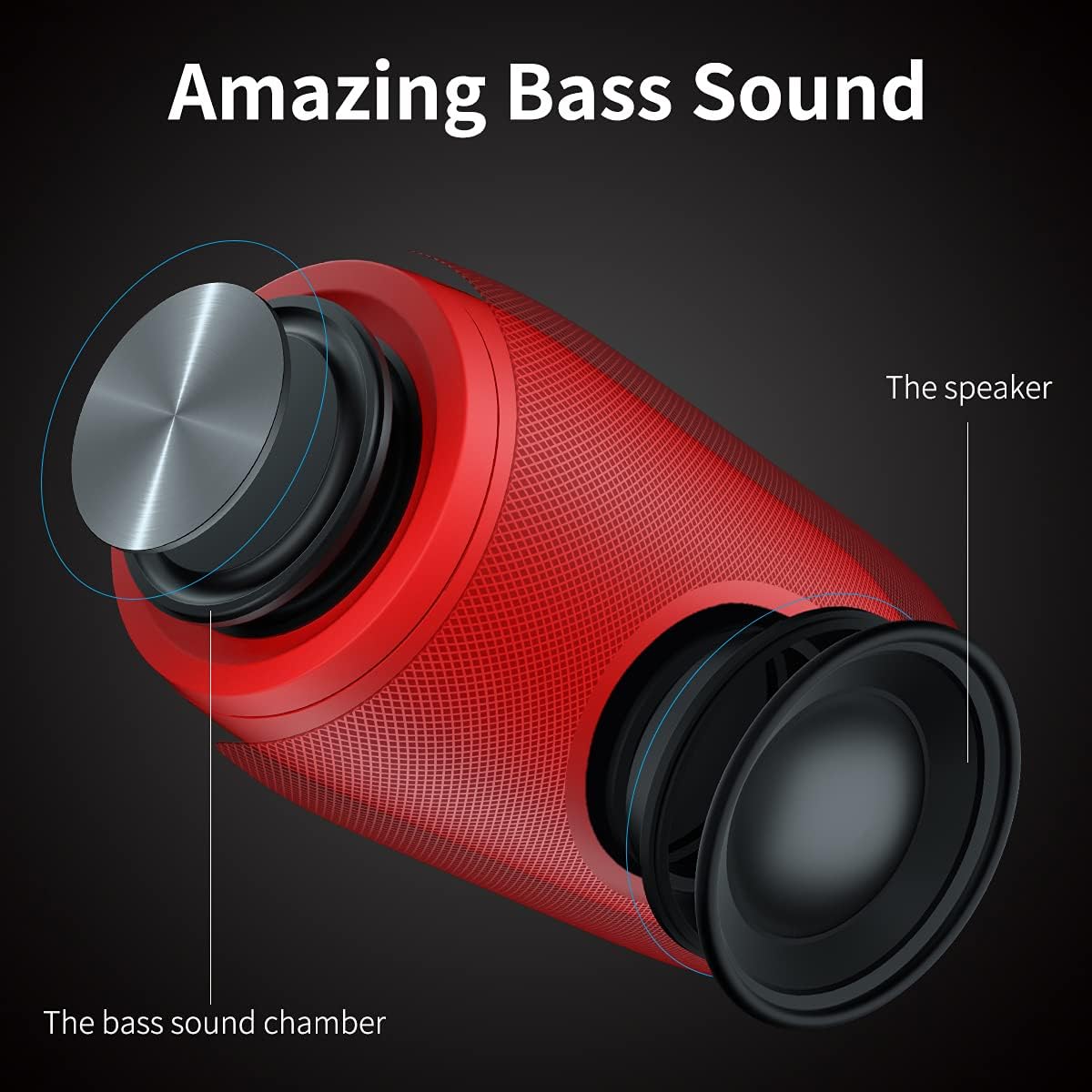 PARLANTE PORTÁTIL MUSIBABY M68 ROJO RECARGABLE - 5