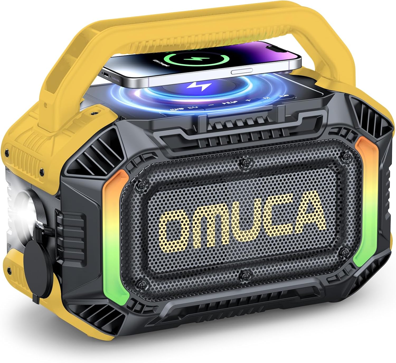 PARLANTE BLUETOOTH PORTÁTIL OMUCA 100W AMARILLO IPX7 FLOTANTE - 1