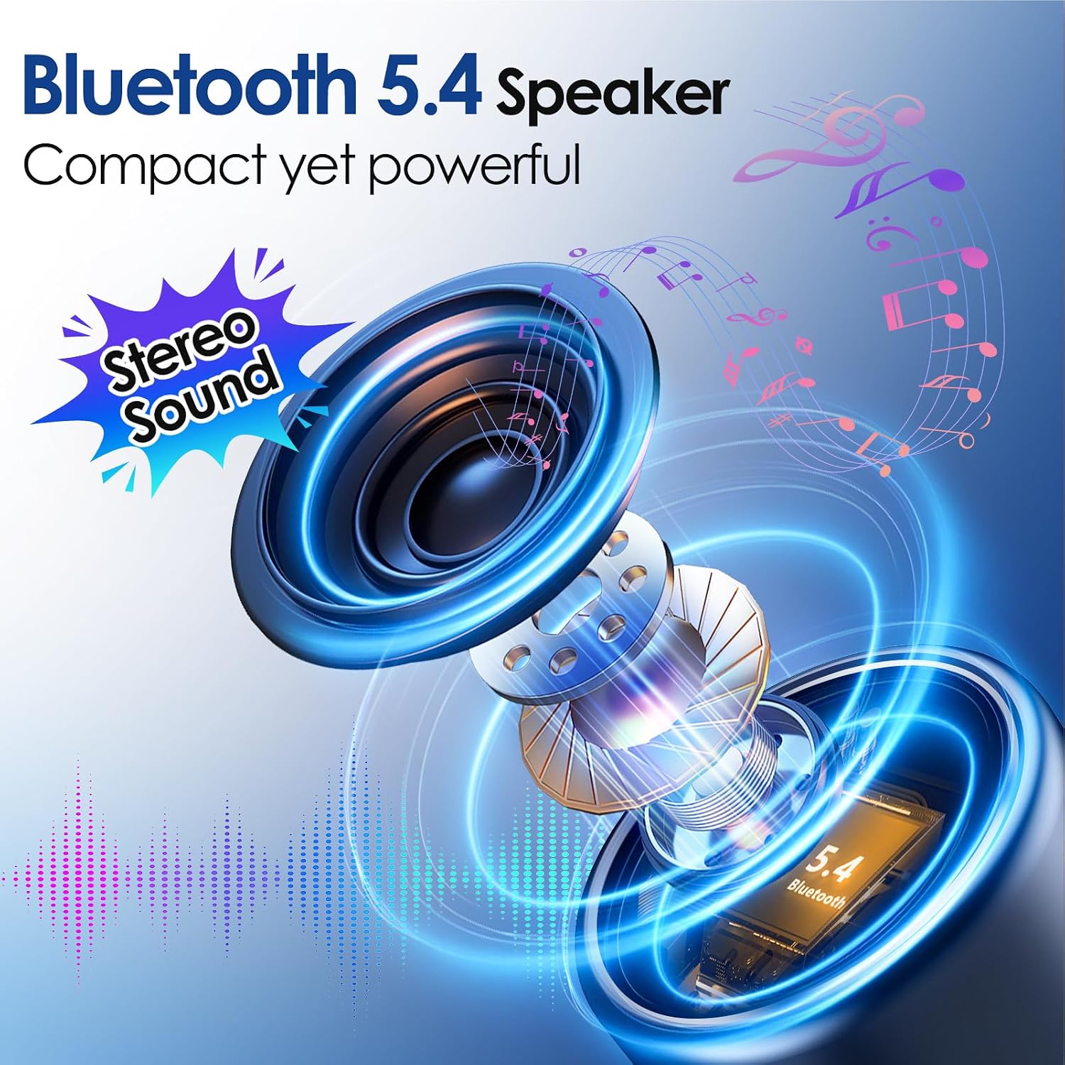 PARLANTE BLUETOOTH PORTÁTIL KERANSEAN E09 CON LUCES Y SONIDO ESTÉREO - 2