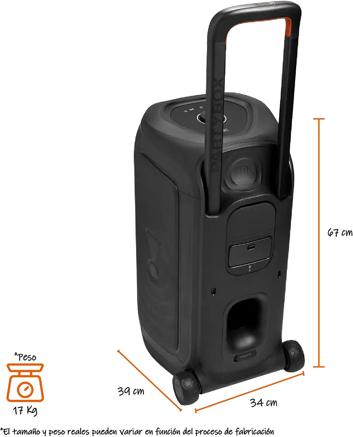 PARLANTE PORTÁTIL JBL PARTYBOX 330 NEGRO - 3