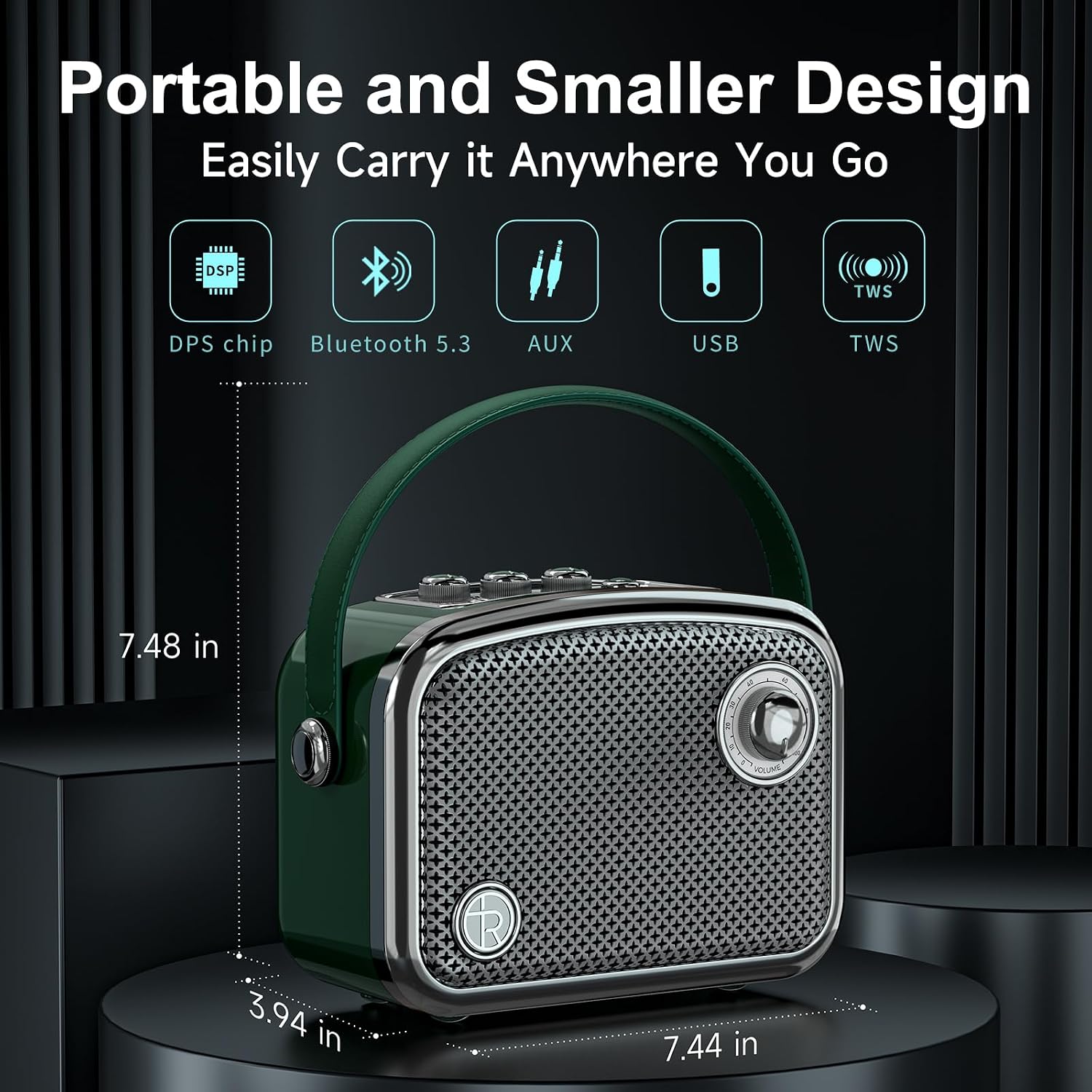 PARLANTE BLUETOOTH TOMPROAD L10 40W VERDE - 3