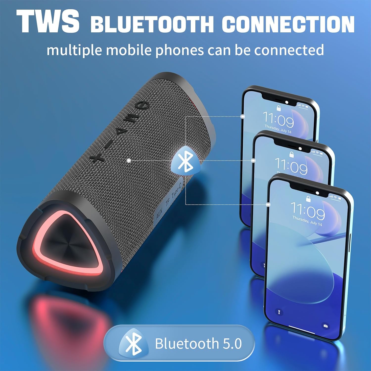 PARLANTE PORTÁTIL VANZON V40 BLUETOOTH 24W IPX7 - 5