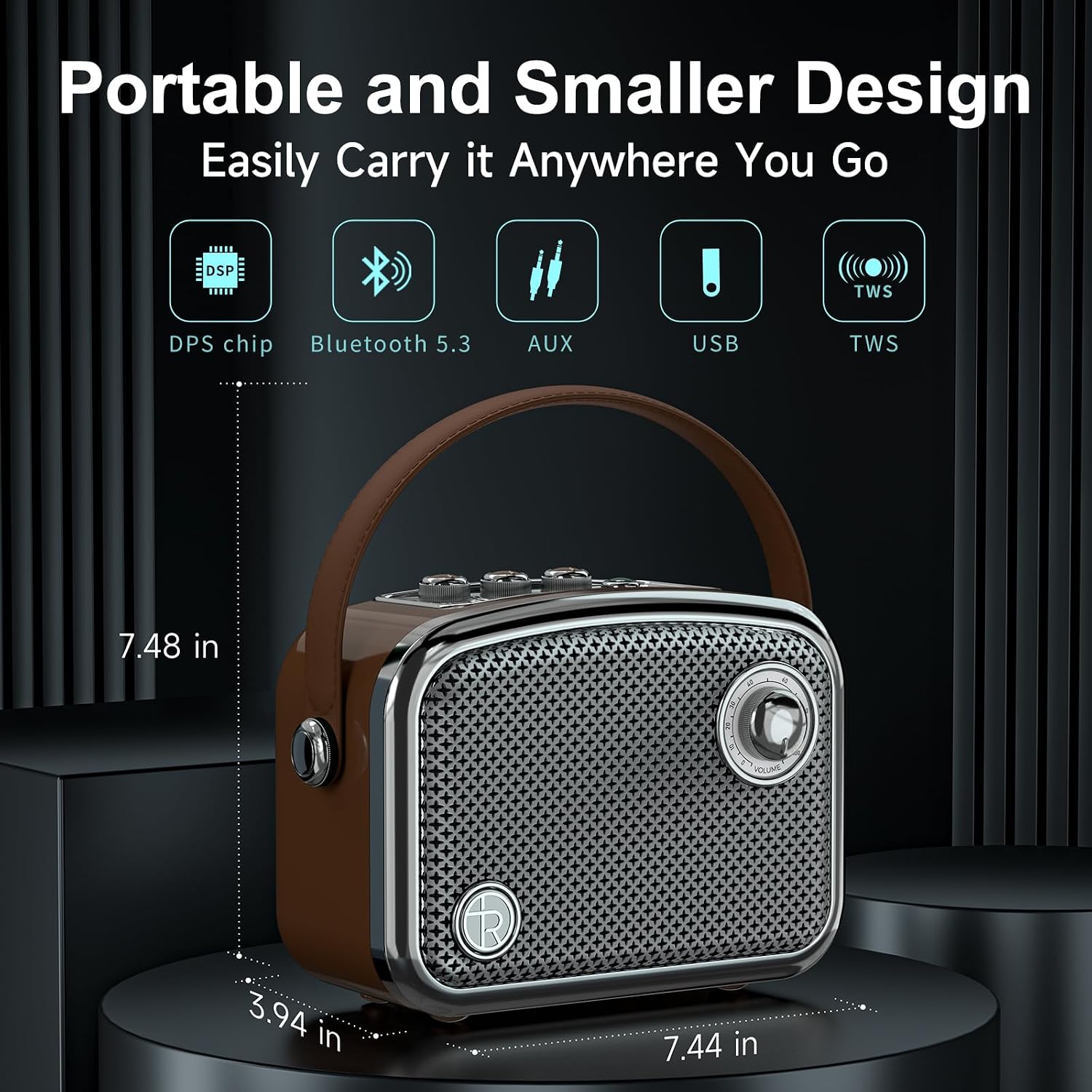 PARLANTE BLUETOOTH TOMPROAD L10 40W MARRÓN - 3