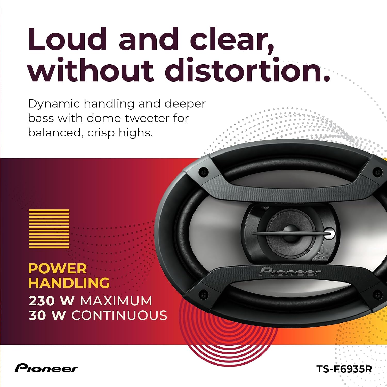 PARLANTES COAXIALES PARA AUTO PIONEER TS-F6935R 6' X 9' 3 VÍAS 230W - 4