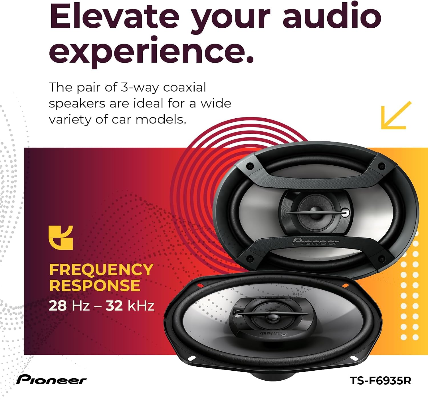 PARLANTES COAXIALES PARA AUTO PIONEER TS-F6935R 6' X 9' 3 VÍAS 230W - 5
