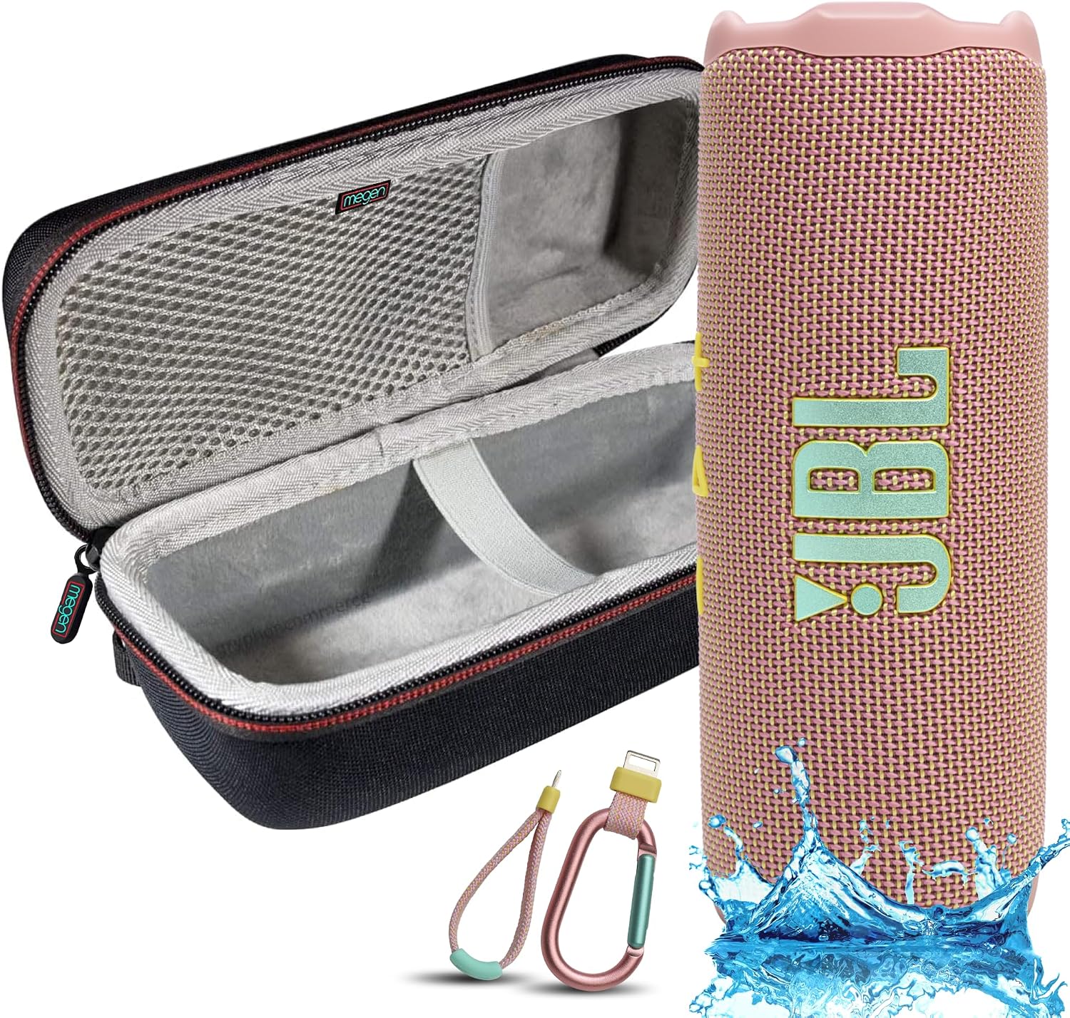 PARLANTE PORTÁTIL JBL FLIP 7 BLUETOOTH ROJO CON ESTUCHE PROTECTOR MEGEN - 2