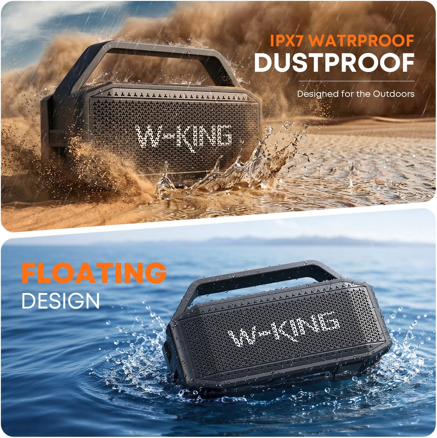 PARLANTE BLUETOOTH W-KING D9-1 100W WATERPROOF PORTÁTIL - 3