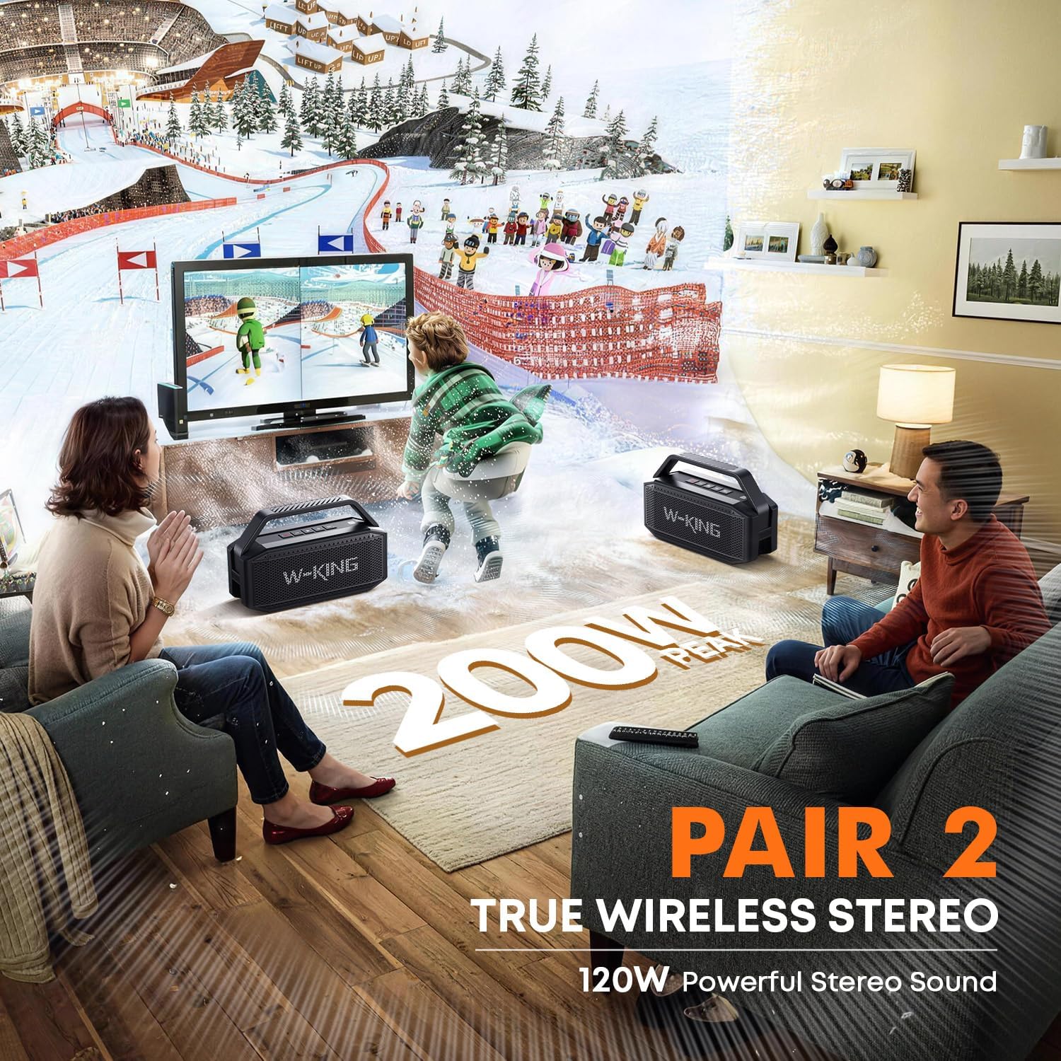 PARLANTE BLUETOOTH W-KING D9-1 100W WATERPROOF PORTÁTIL - 5