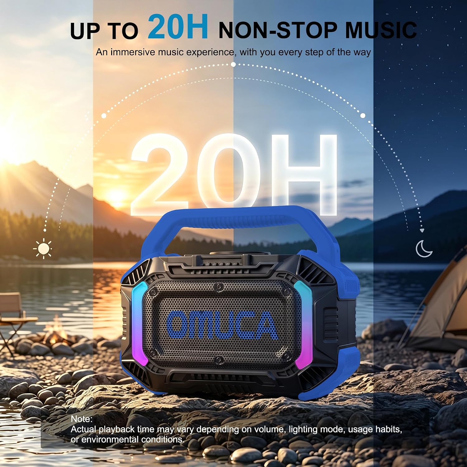 PARLANTE BLUETOOTH PORTÁTIL OMUCA 100W AZUL - 5