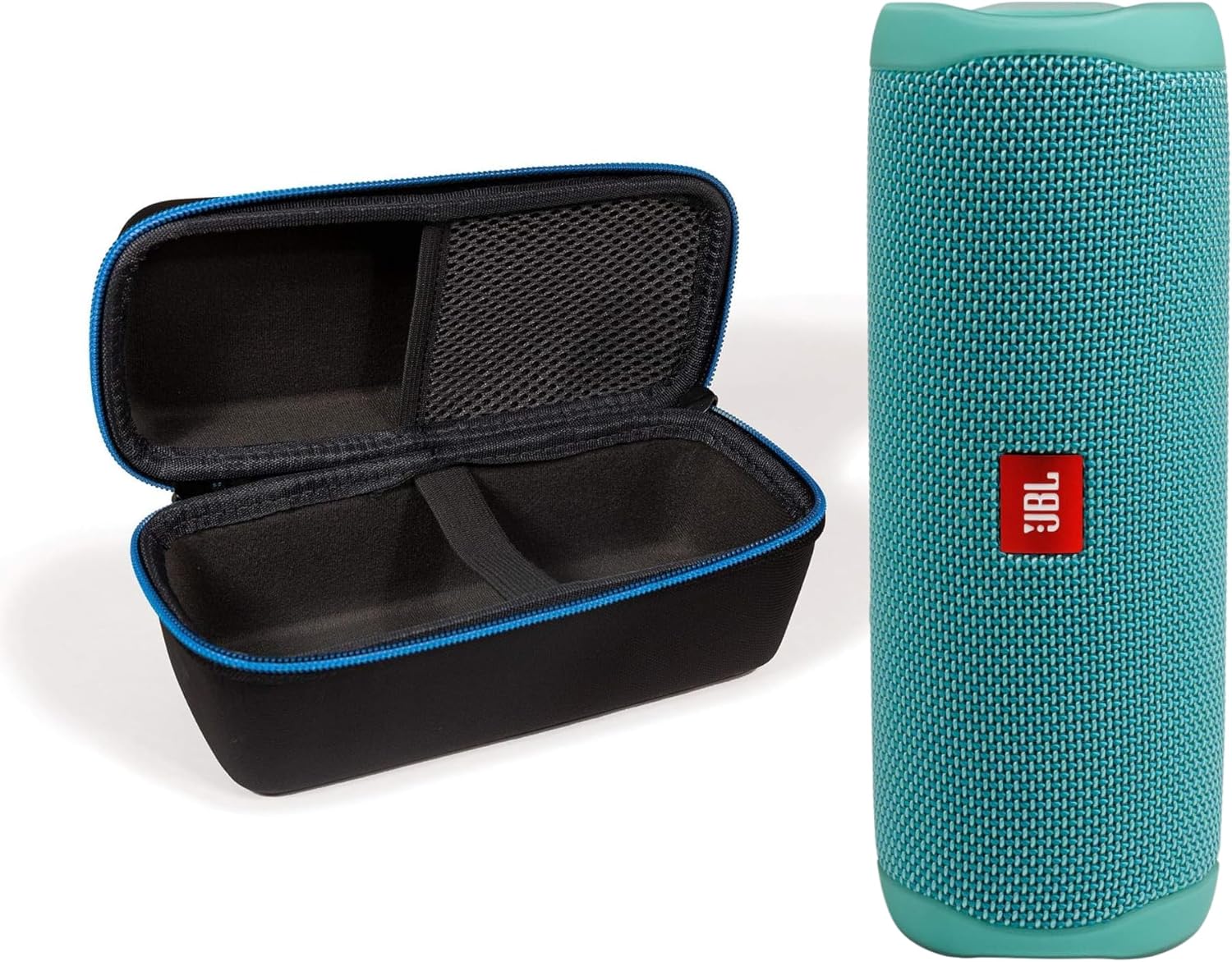 PARLANTE PORTÁTIL JBL FLIP 5 COLOR AGUAMARINA CON ESTUCHE PROTECTOR DIVVI - 1
