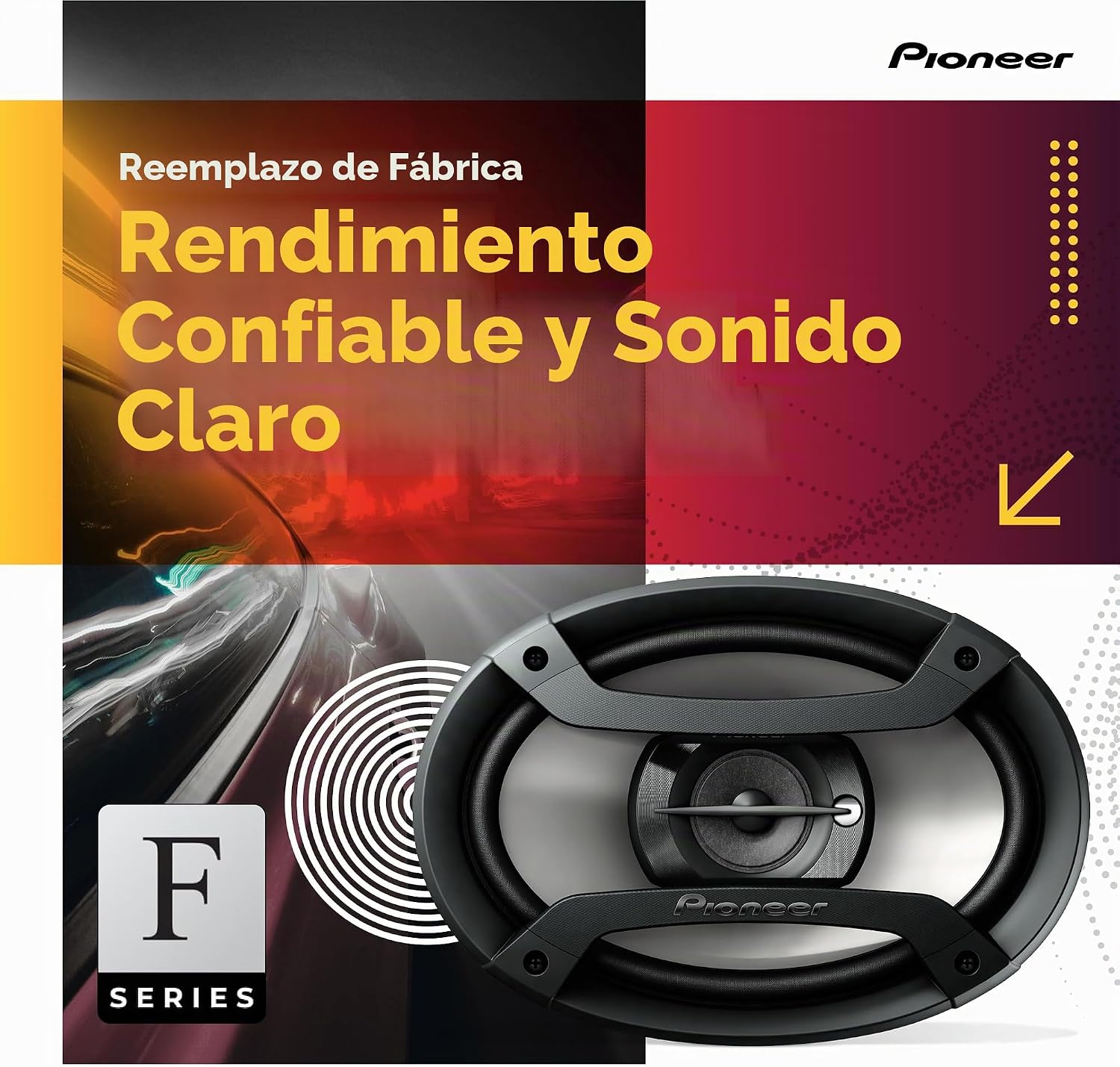 PARLANTES COAXIALES PARA AUTO PIONEER TS-F1634R 6.5 PULGADAS 200W - 2