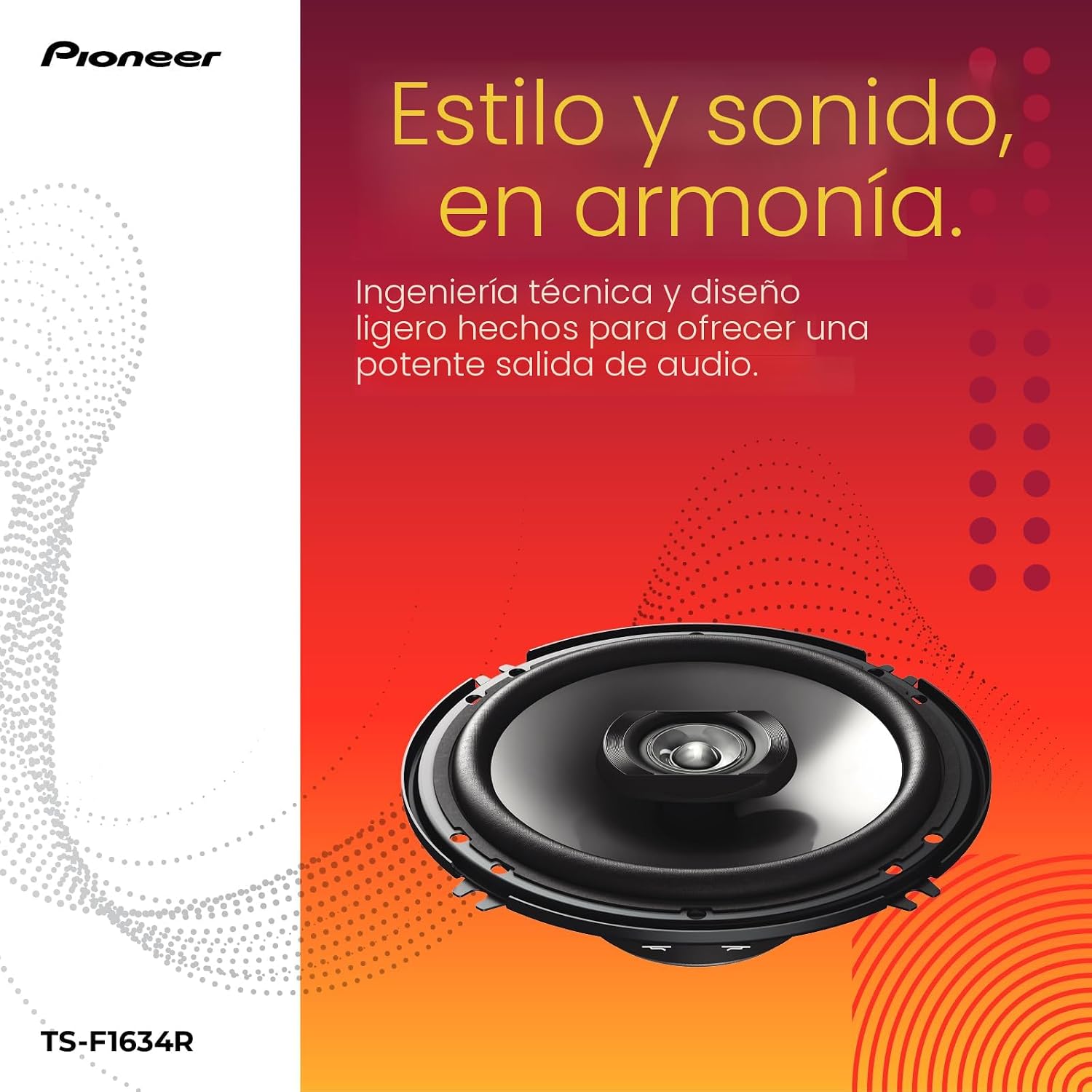 PARLANTES COAXIALES PARA AUTO PIONEER TS-F1634R 6.5 PULGADAS 200W - 3