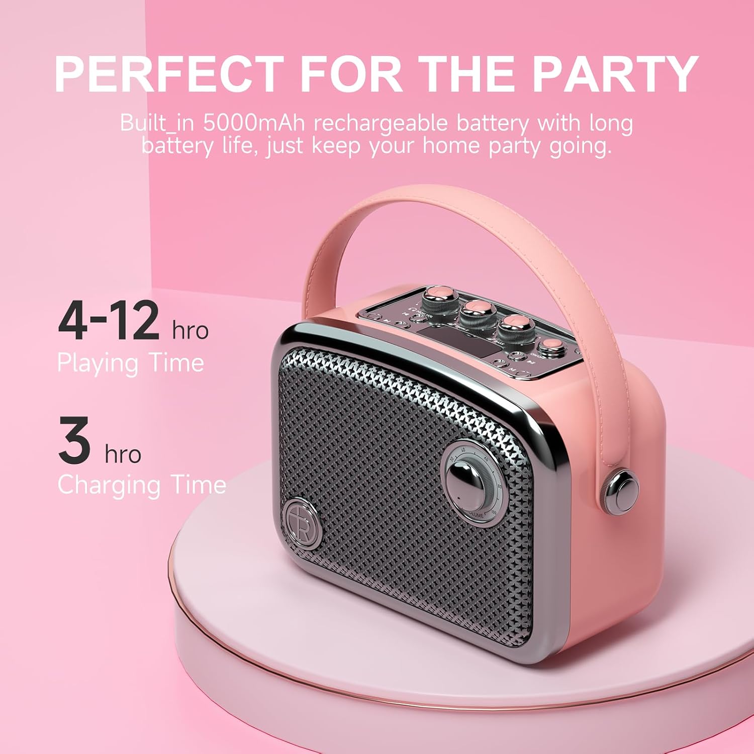 PARLANTE BLUETOOTH TOMPROAD L10 40W ROSA - 4