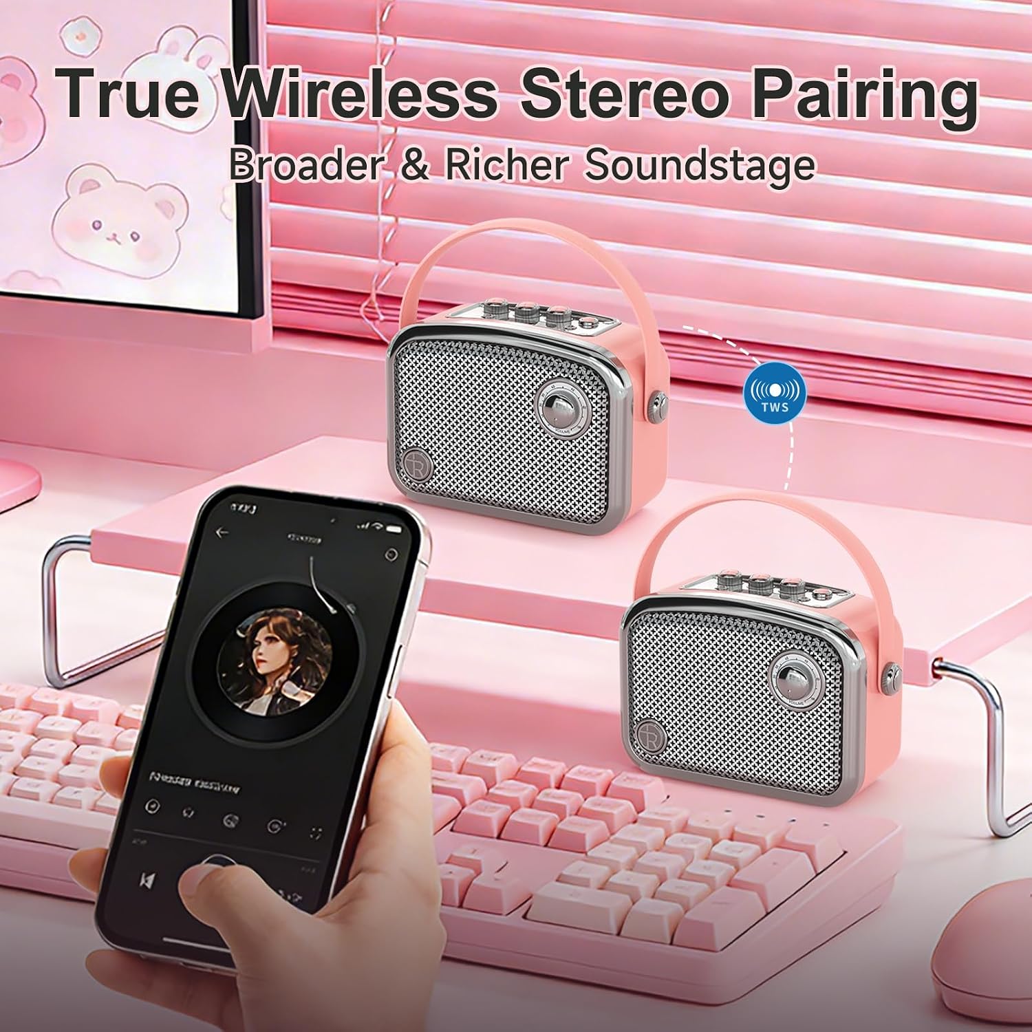 PARLANTE BLUETOOTH TOMPROAD L10 40W ROSA - 5
