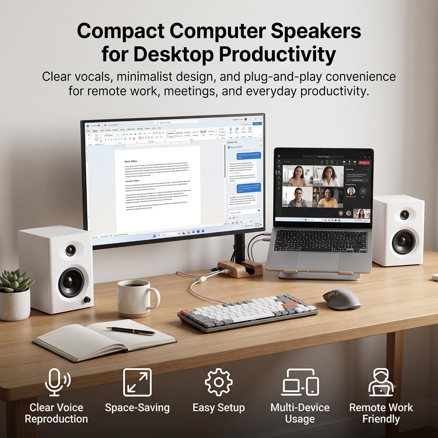 PARLANTES DE COMPUTADORA NSY AUDIO MODELO UL0DLY0001 BLANCO - 2