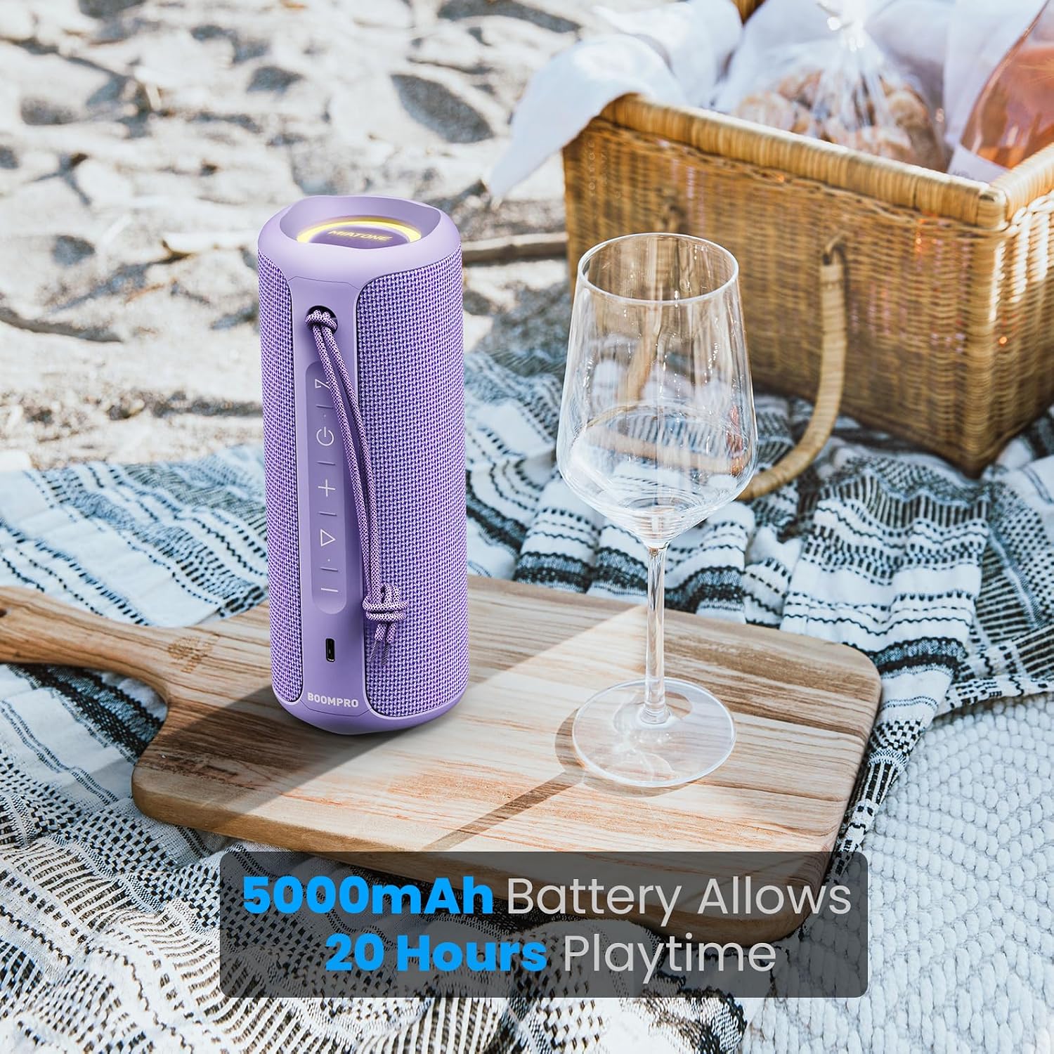PARLANTE BLUETOOTH MIATONE BOOMPRO 36W MORADO - 3