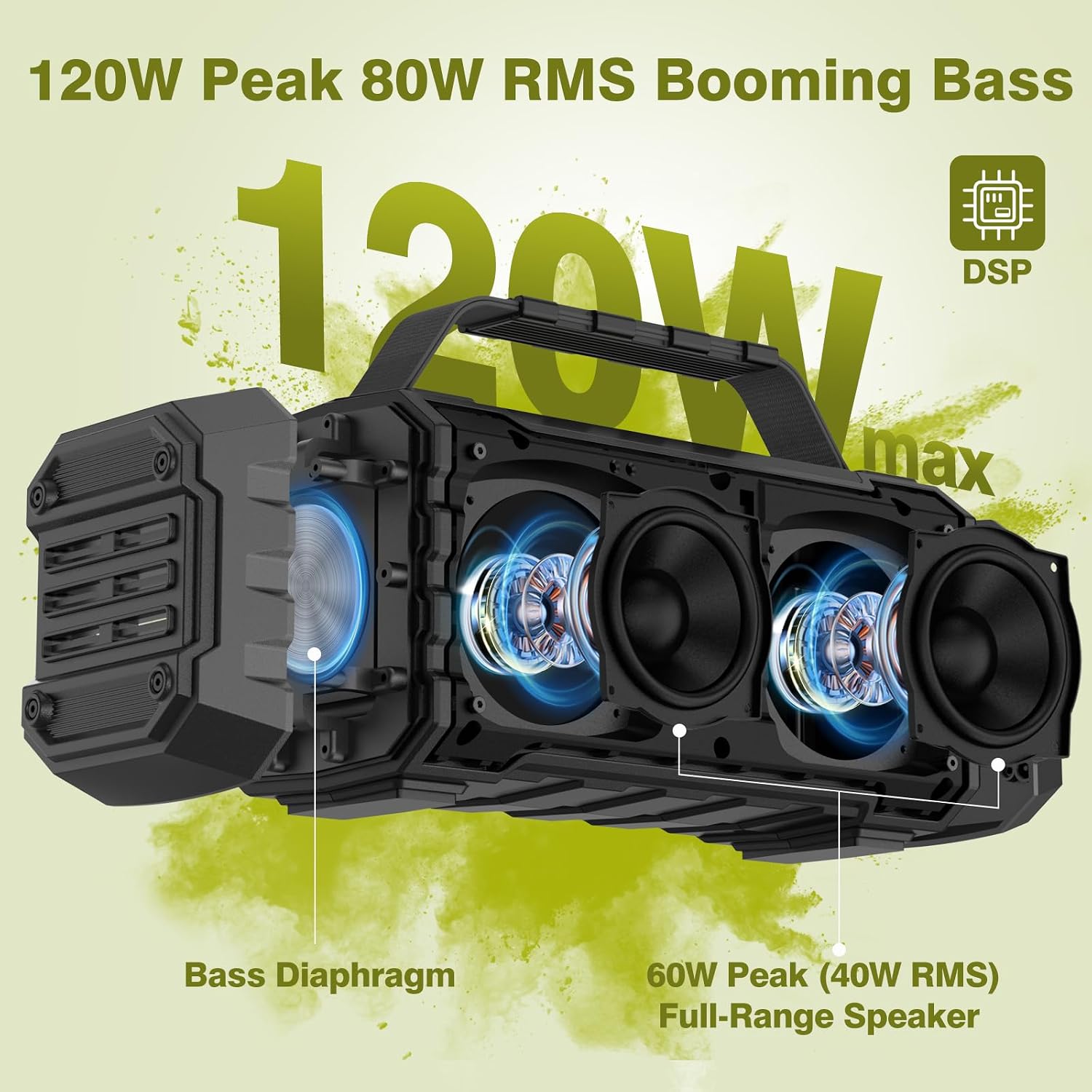 PARLANTE BLUETOOTH TOMPROAD K30 80W RMS 120W PEAK NEGRO - 2