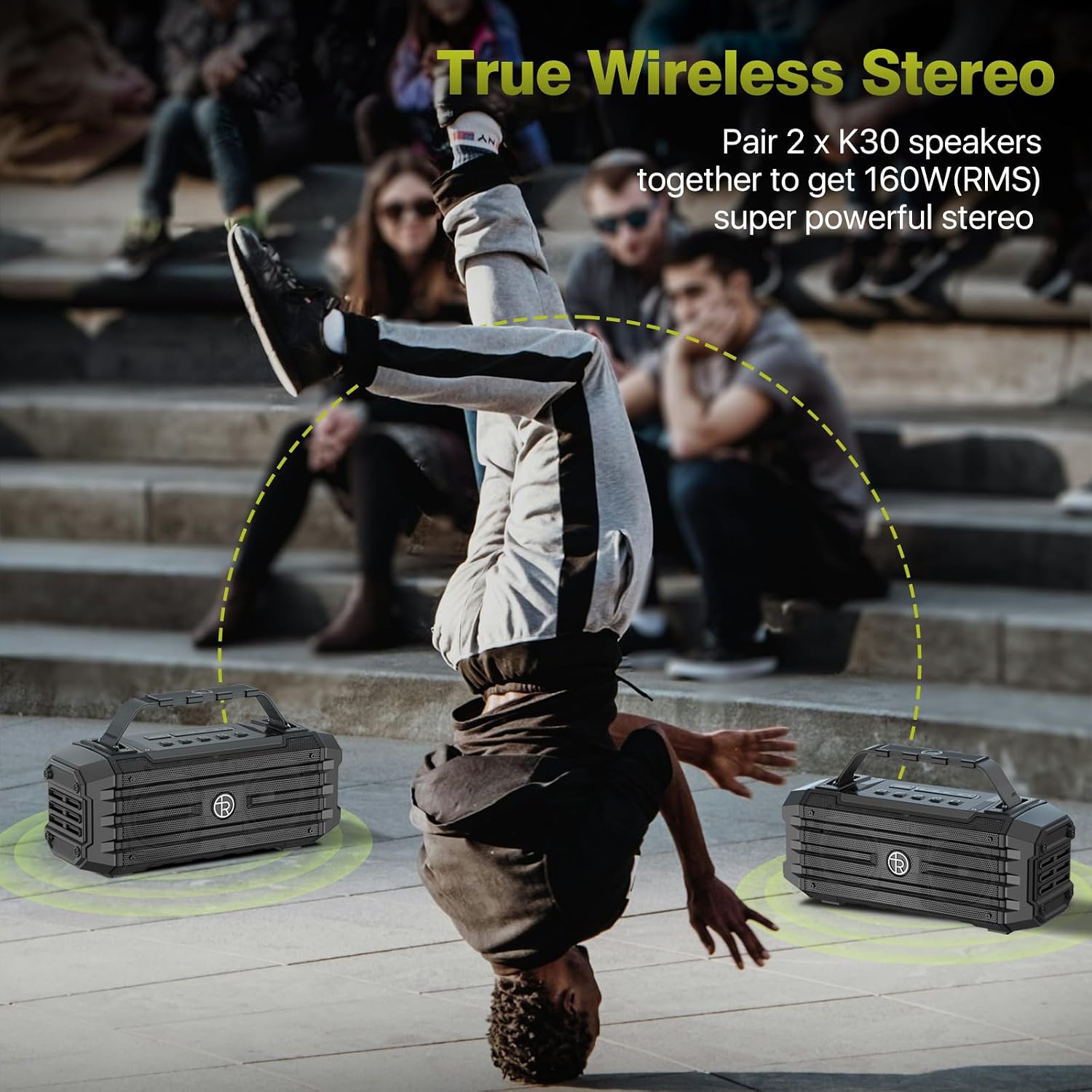 PARLANTE BLUETOOTH TOMPROAD K30 80W RMS 120W PEAK NEGRO - 4
