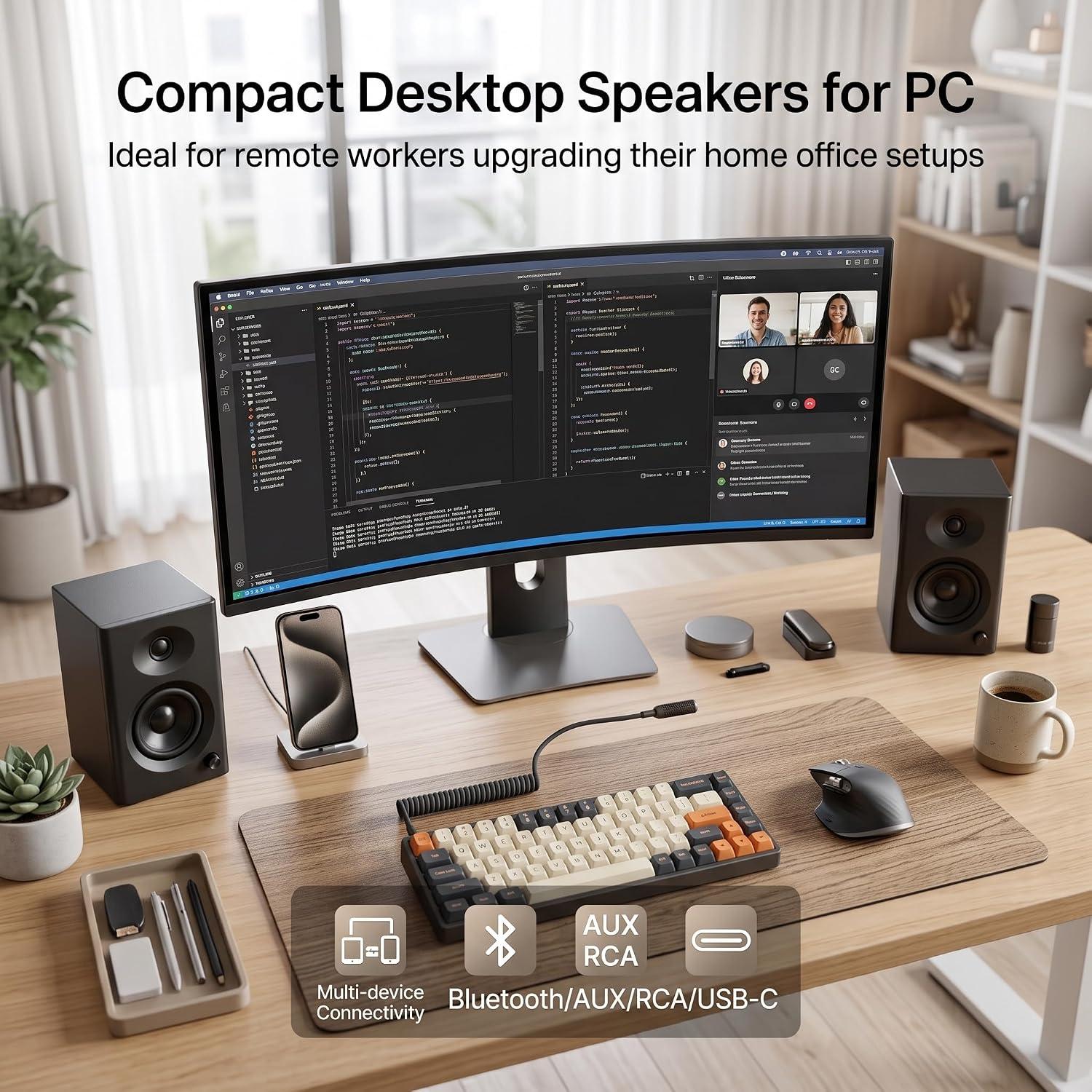 PARLANTES ACTIVOS PARA PC NSY AUDIO 60W BLUETOOTH NEGRO - 2