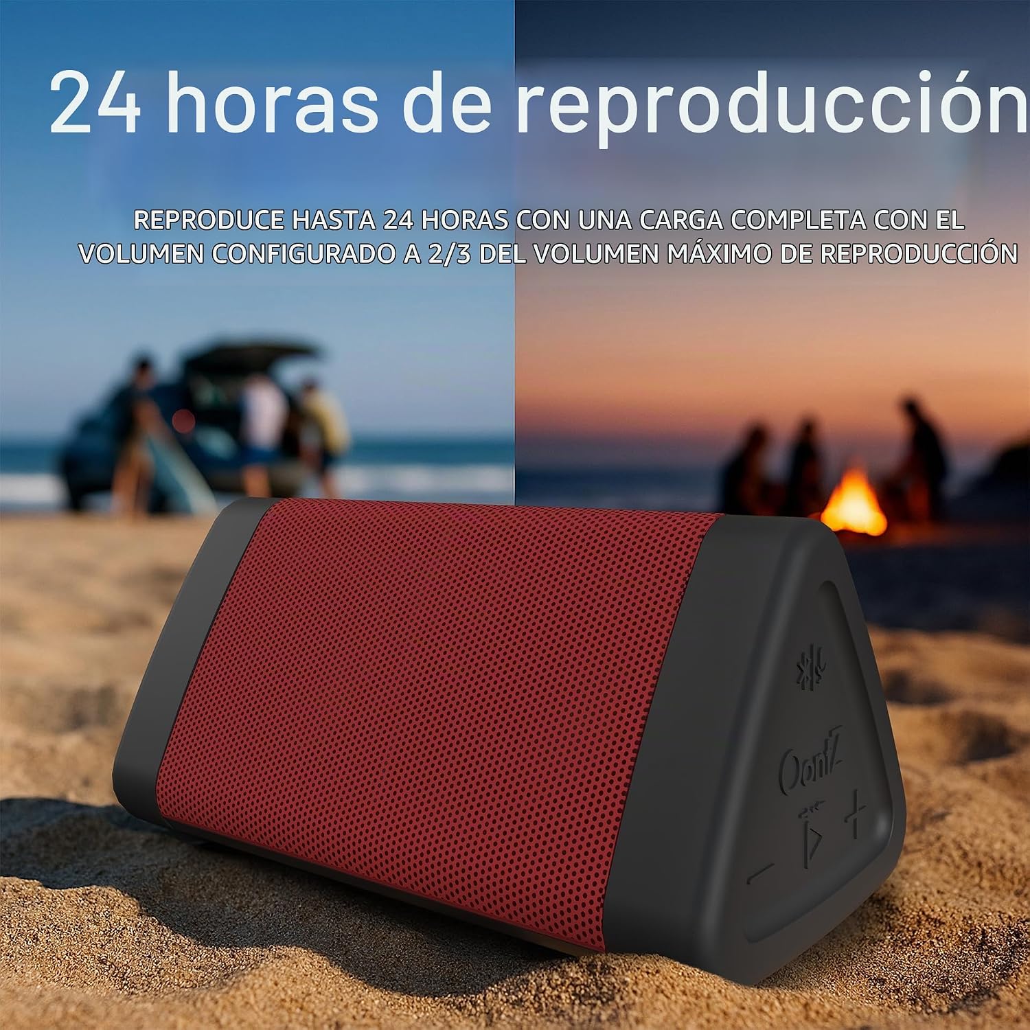 PARLANTE PORTÁTIL CAMBRIDGE SOUNDWORKS OONTZ ANGLE 3 GEN 4 BLUETOOTH 12W ROJO - 2