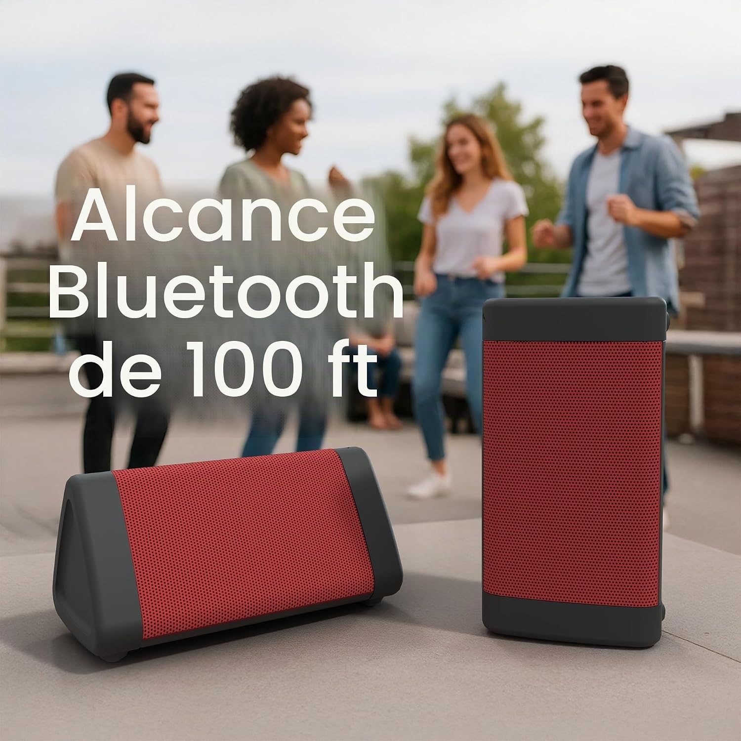 PARLANTE PORTÁTIL CAMBRIDGE SOUNDWORKS OONTZ ANGLE 3 GEN 4 BLUETOOTH 12W ROJO - 3