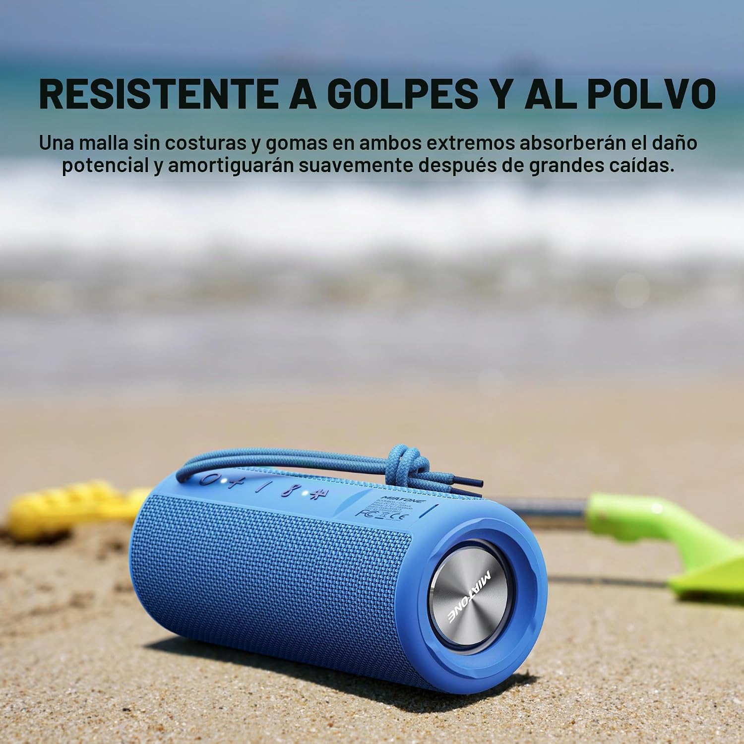 PARLANTE PORTÁTIL MIATONE BOOMBOX BLUETOOTH RESISTENTE AL AGUA AZUL - 3