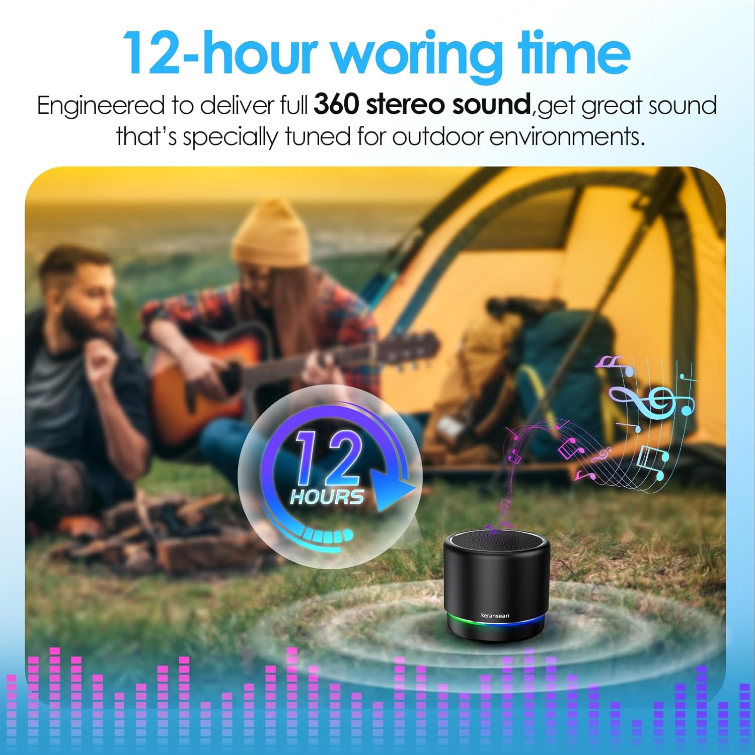 PARLANTE PORTÁTIL BLUETOOTH KERANSEAN E09 NEGRO - 3