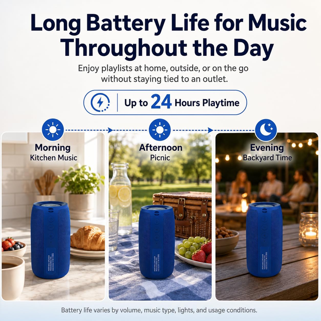 PARLANTE PORTÁTIL MUSIBABY M68 BLUETOOTH AZUL - 5