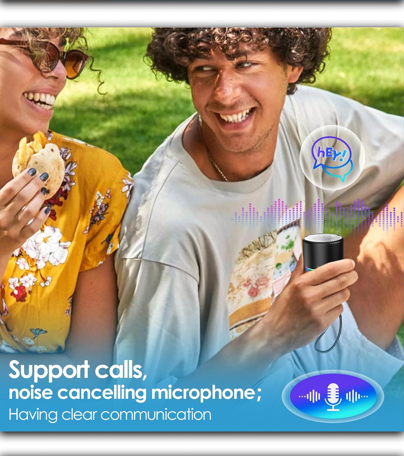 PARLANTE PORTÁTIL BLUETOOTH KERANSEAN MINI CON MICRÓFONO Y LUZ - 3