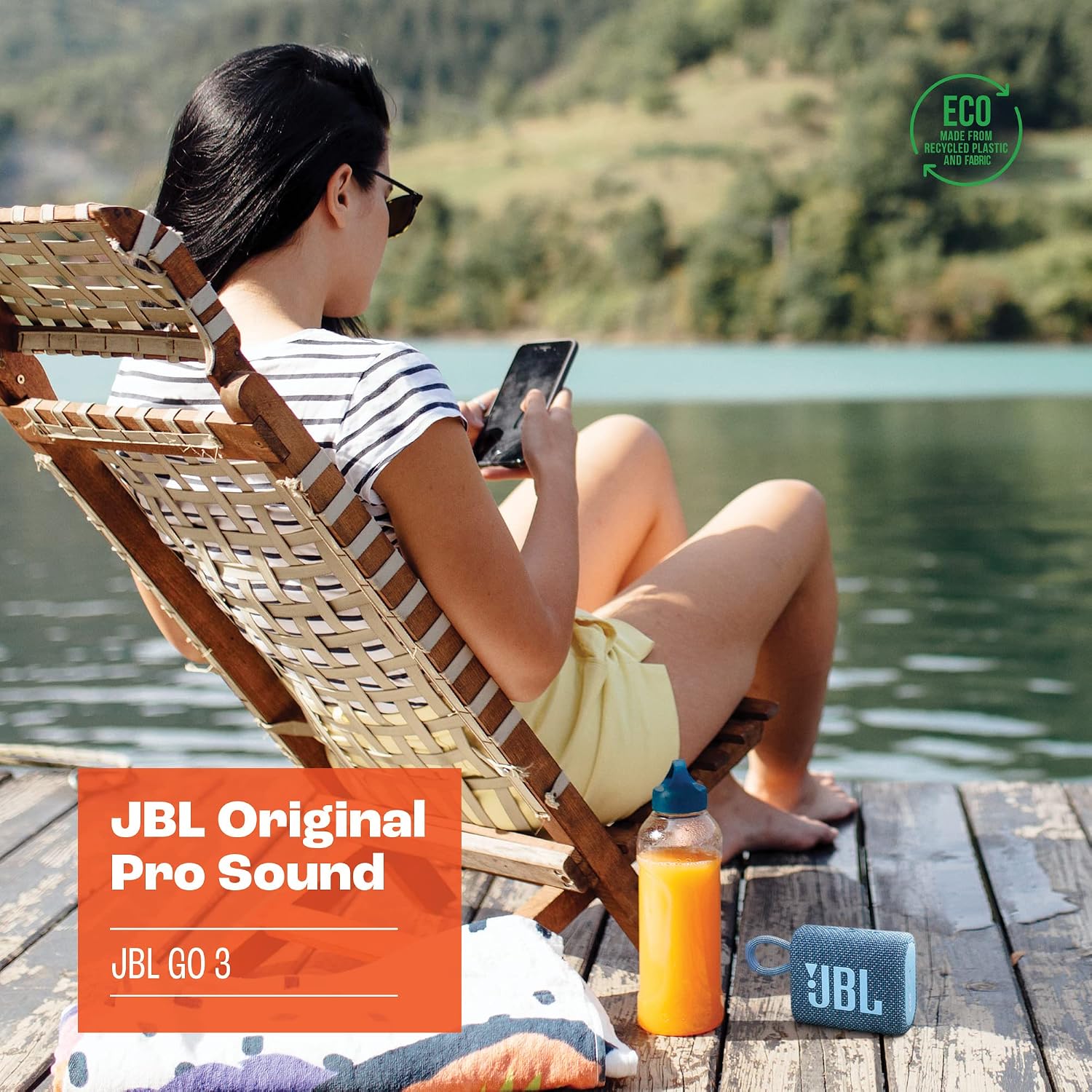PARLANTE PORTÁTIL JBL GO 3 ECO BLUETOOTH BLANCO - 2