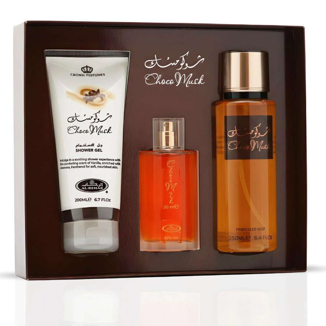 SET DE FRAGANCIAS AL-REHAB CHOCO MUSK 3 PIEZAS PARA HOMBRE Y MUJER - 2