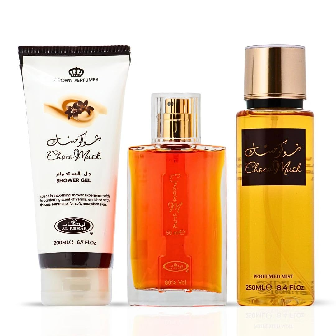 SET DE FRAGANCIAS AL-REHAB CHOCO MUSK 3 PIEZAS PARA HOMBRE Y MUJER - 3