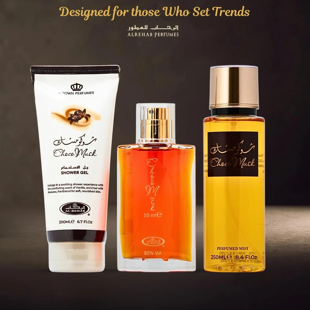 SET DE FRAGANCIAS AL-REHAB CHOCO MUSK 3 PIEZAS PARA HOMBRE Y MUJER - 5