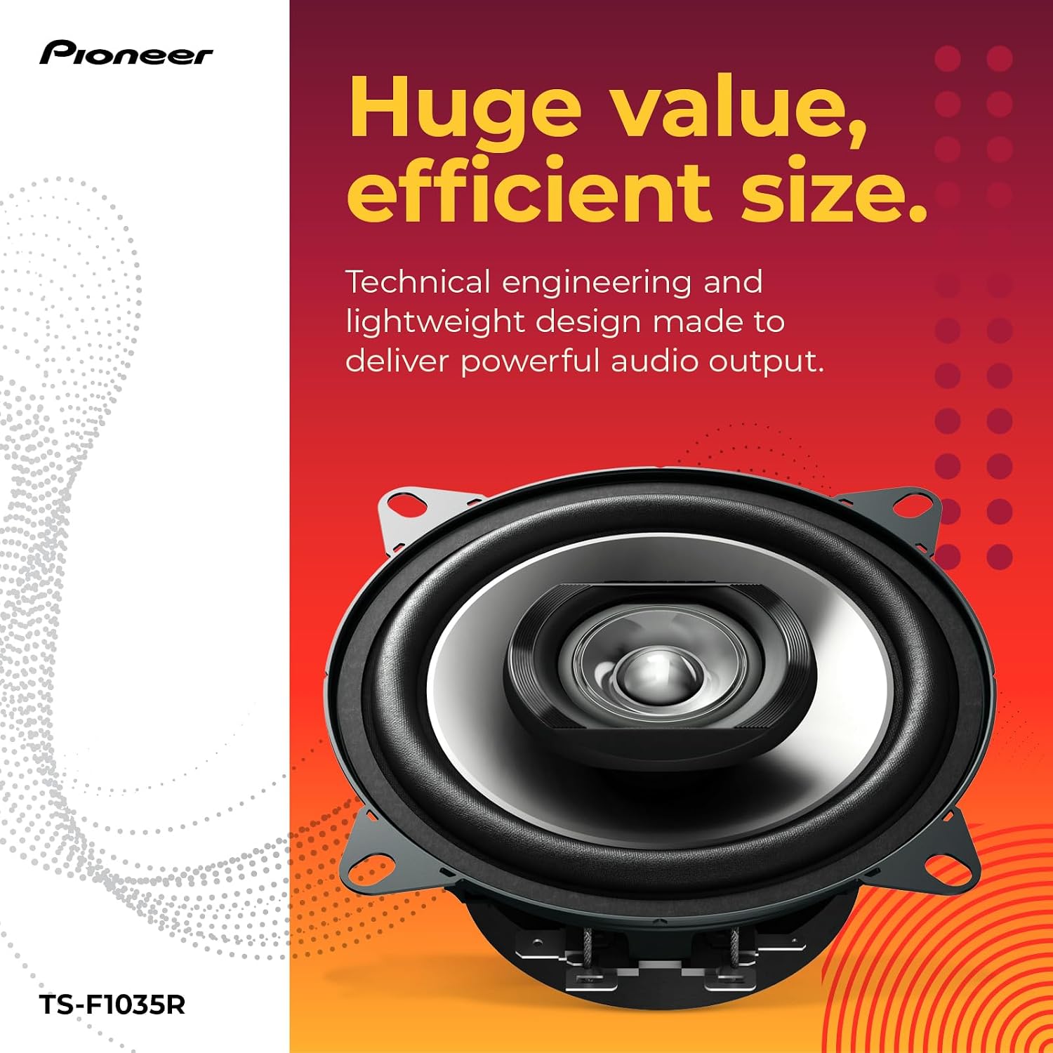 PARLANTES PARA AUTO PIONEER TS-F1035R 4' 2 VÍAS COAXIALES 150W - 3