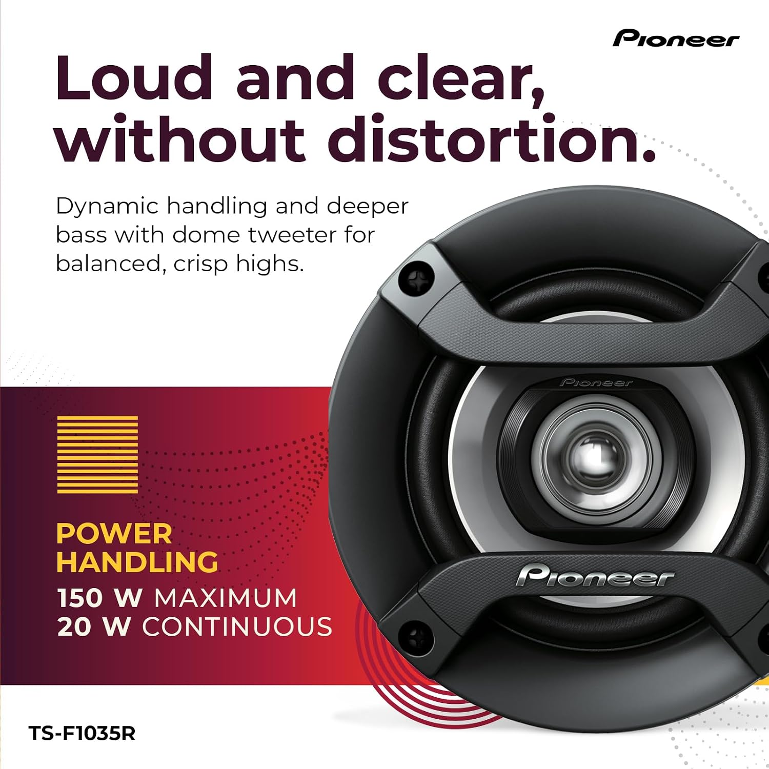 PARLANTES PARA AUTO PIONEER TS-F1035R 4' 2 VÍAS COAXIALES 150W - 4