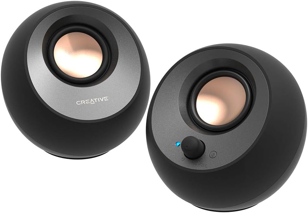 PARLANTES DE ESCRITORIO CREATIVE PEBBLE V3 2.0 USB-C BLUETOOTH 5.0 NEGRO - 1