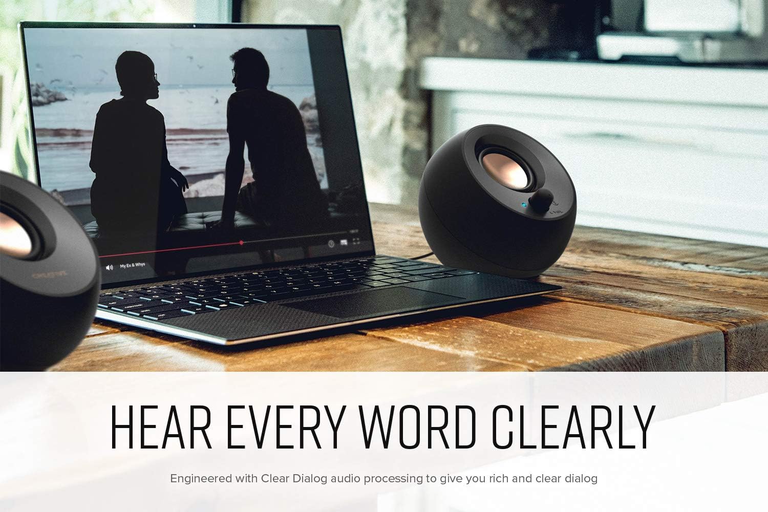 PARLANTES DE ESCRITORIO CREATIVE PEBBLE V3 2.0 USB-C BLUETOOTH 5.0 NEGRO - 3