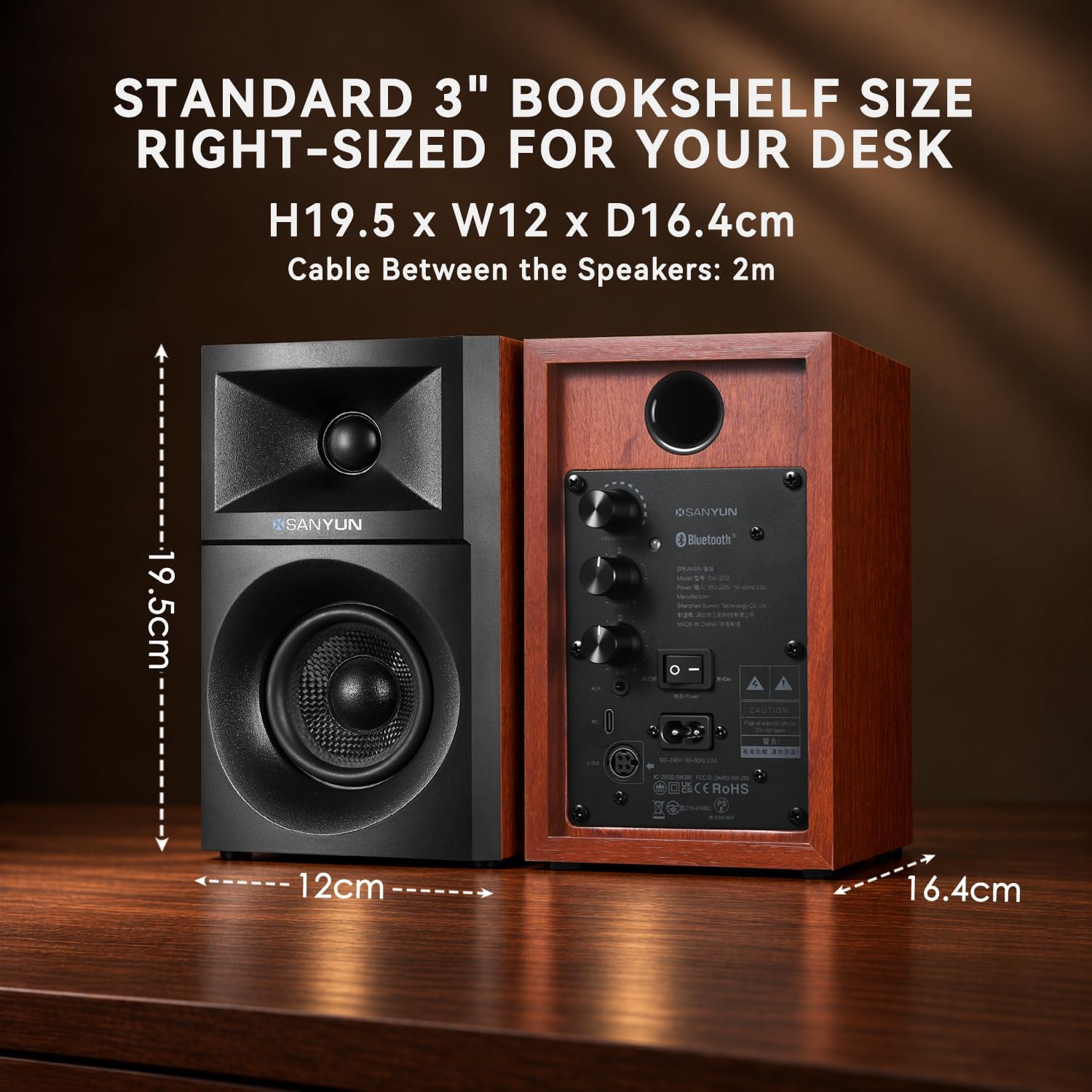 PARLANTES PARA COMPUTADORA SANYUN SW203 3' 60W CON DAC 24BIT - 2