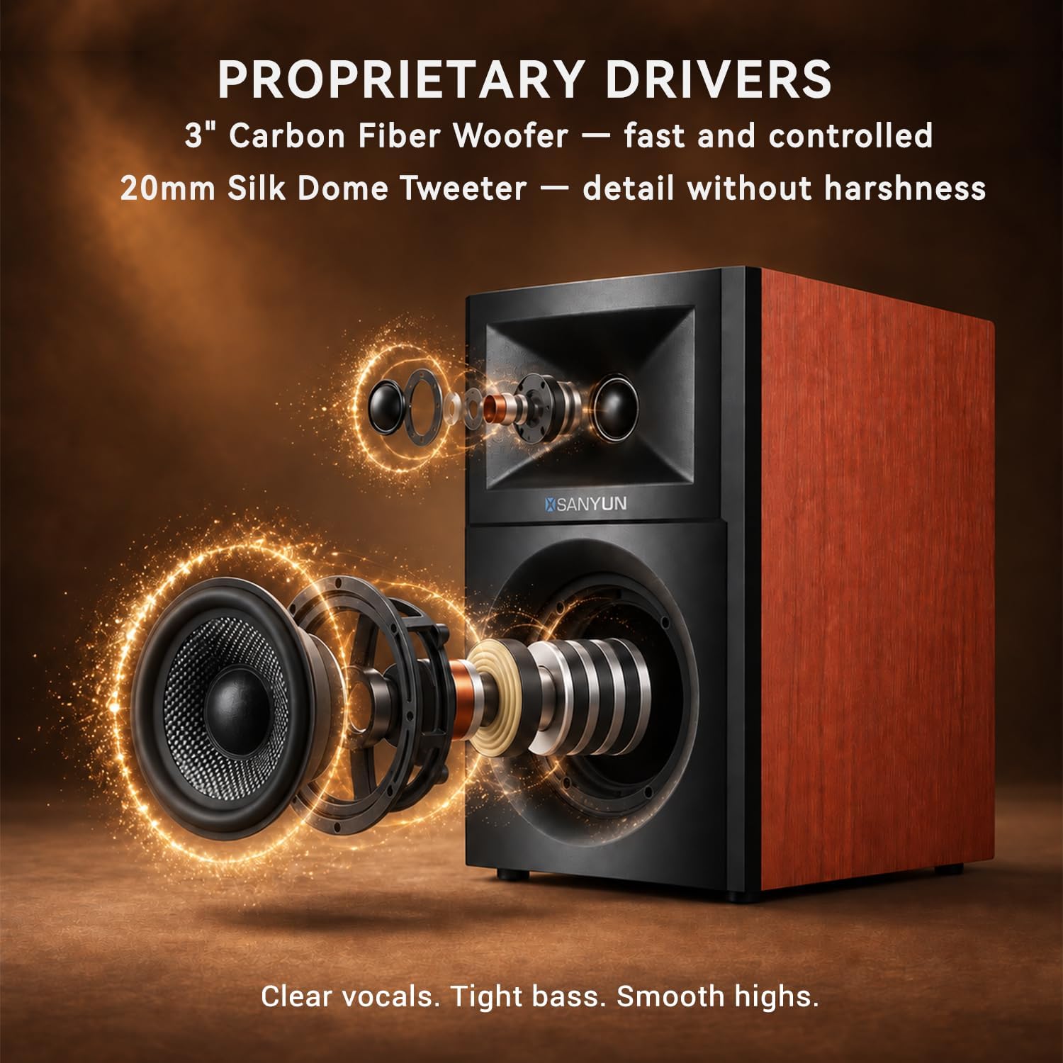 PARLANTES PARA COMPUTADORA SANYUN SW203 3' 60W CON DAC 24BIT - 3