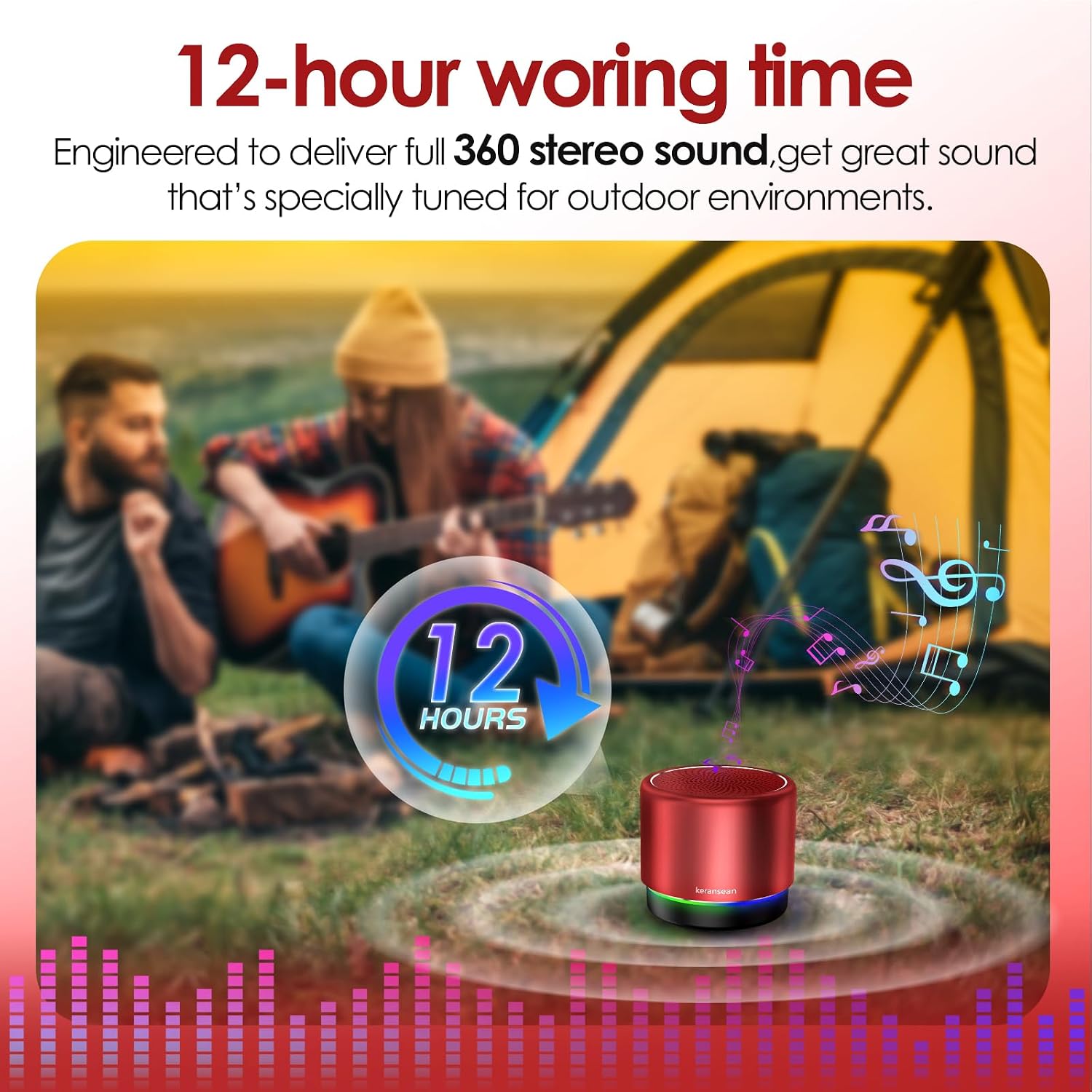 PARLANTE PORTÁTIL BLUETOOTH KERANSEAN MINI CON MICRÓFONO HD - 3