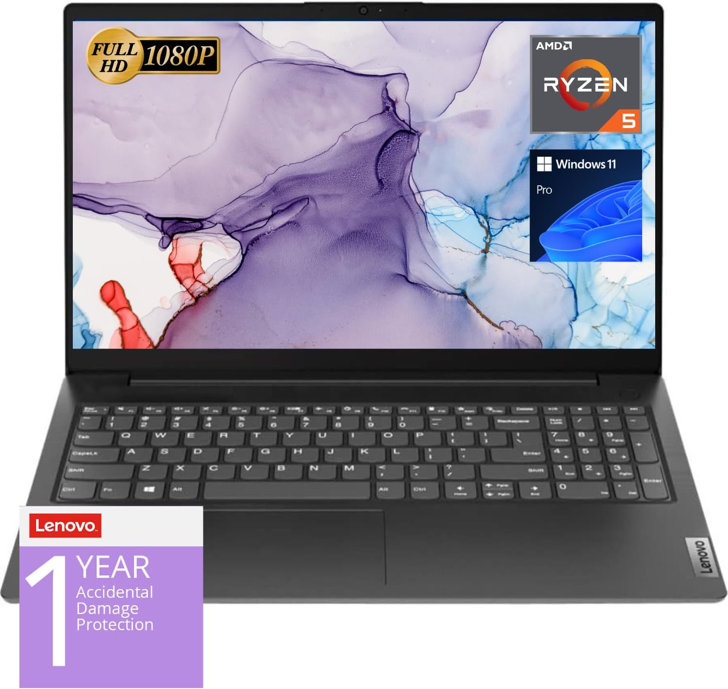 LAPTOP LENOVO V15 RYZEN 5 5500U 16GB RAM 2TB SSD 15.6' FHD WINDOWS 11 PRO - 1