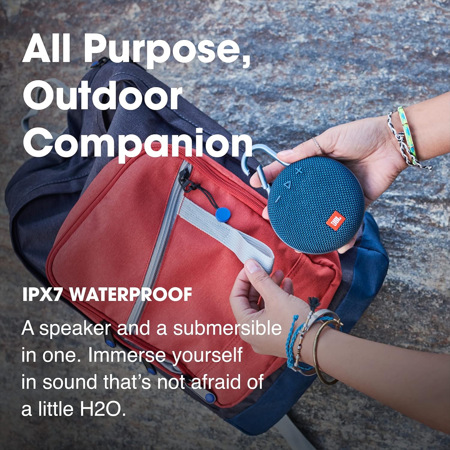 PARLANTE PORTÁTIL JBL CLIP 3 ROJO FIESTA BLUETOOTH WATERPROOF - 5