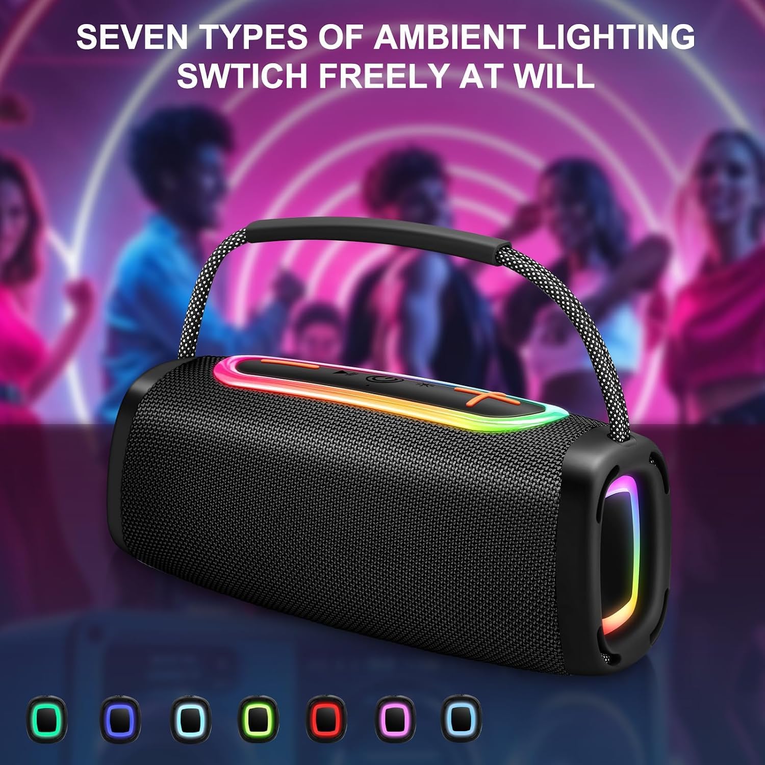 PARLANTE BLUETOOTH DONERTON 2026 OUTDOOR 75W IPX7 6000MAH MULTICOLOR - 2