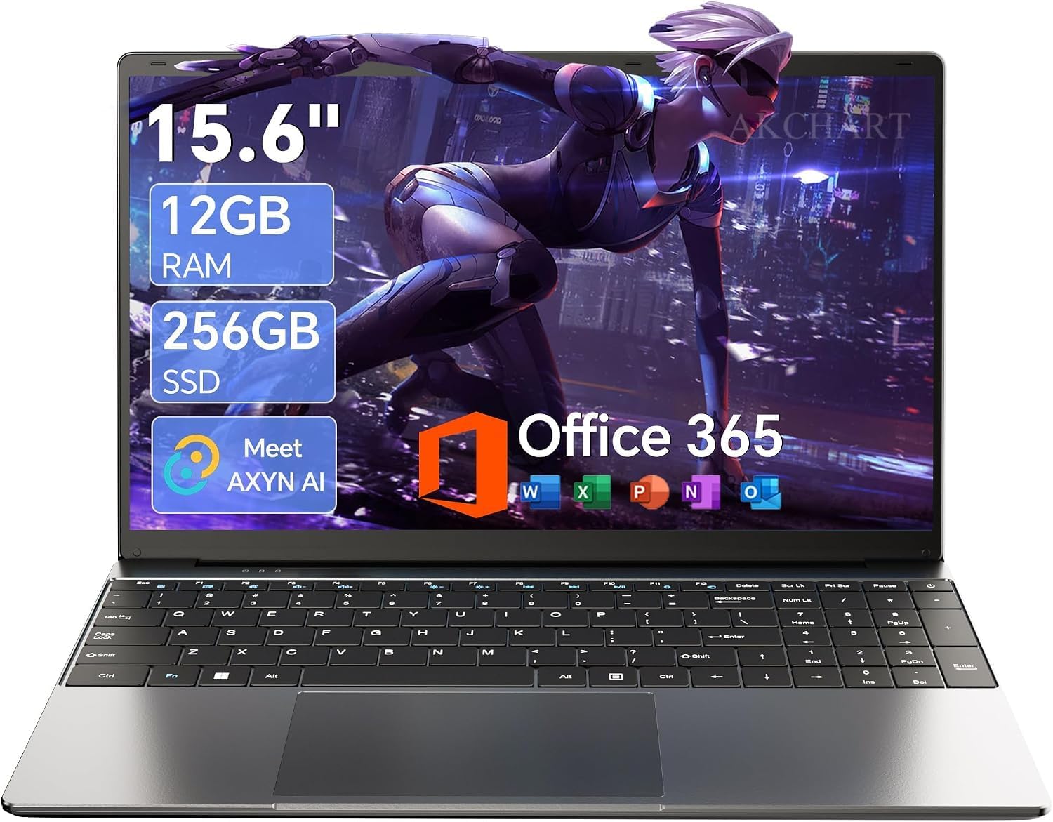 LAPTOP AKCHART 15.6'' 12GB RAM 256GB SSD WINDOWS 11 - 1