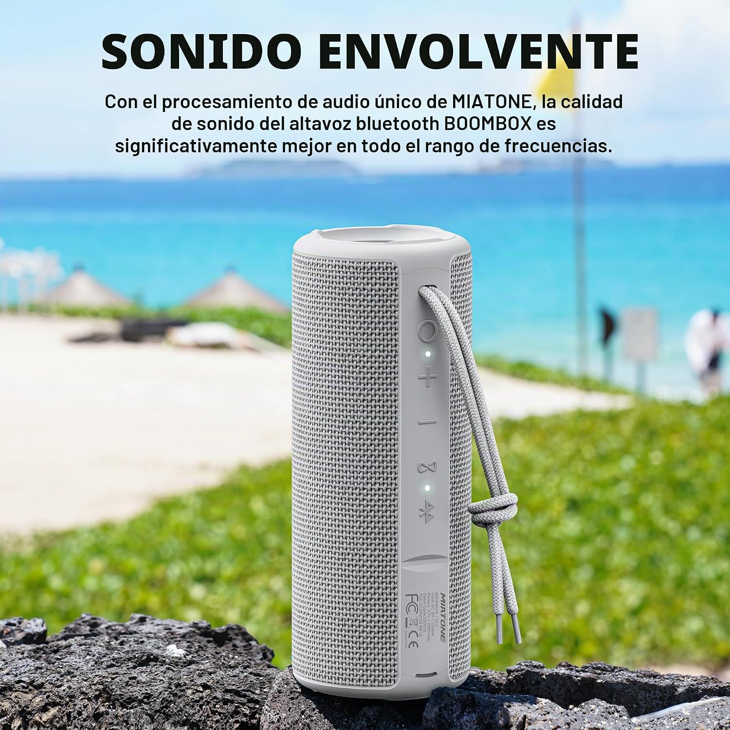 PARLANTE PORTÁTIL MIATONE BOOMBOX BLUETOOTH 16W GRIS - 2
