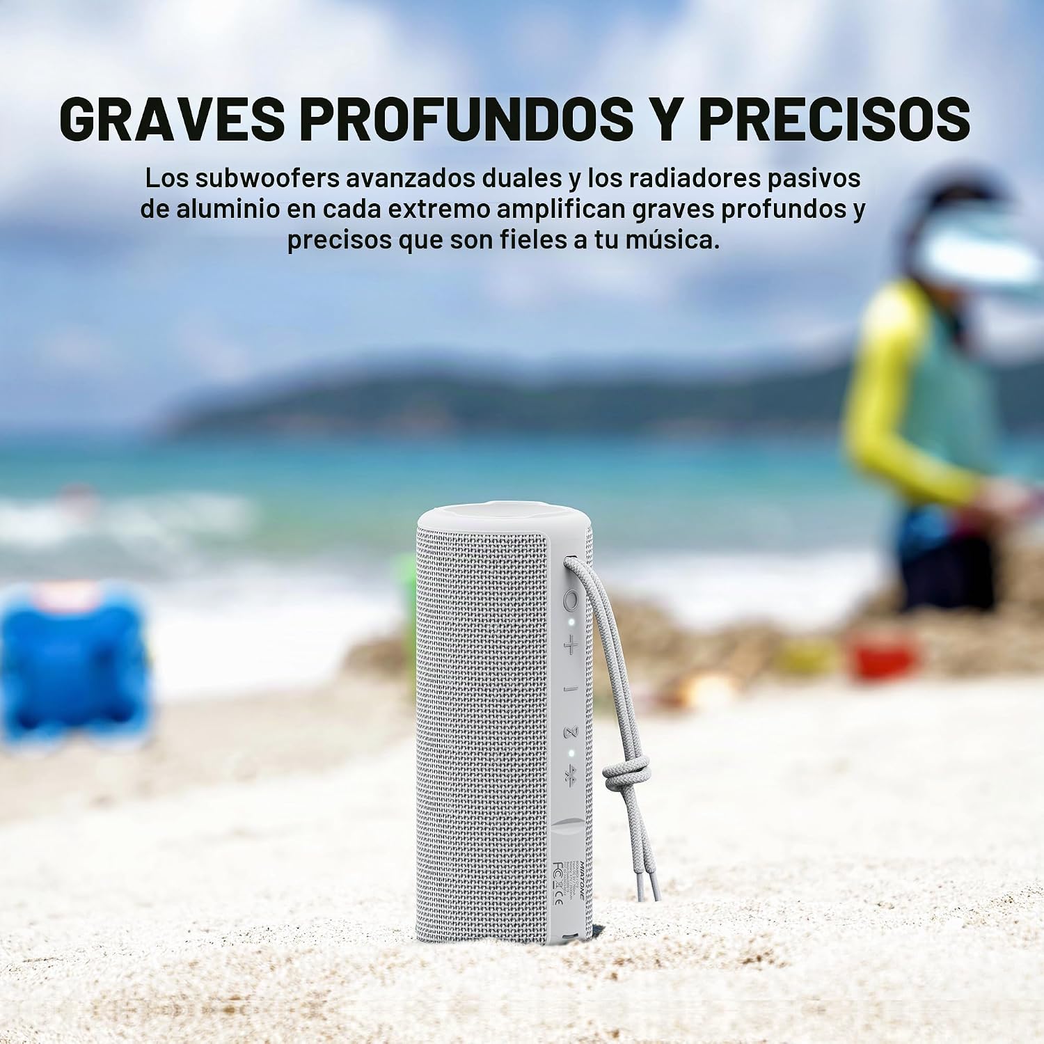 PARLANTE PORTÁTIL MIATONE BOOMBOX BLUETOOTH 16W GRIS - 3